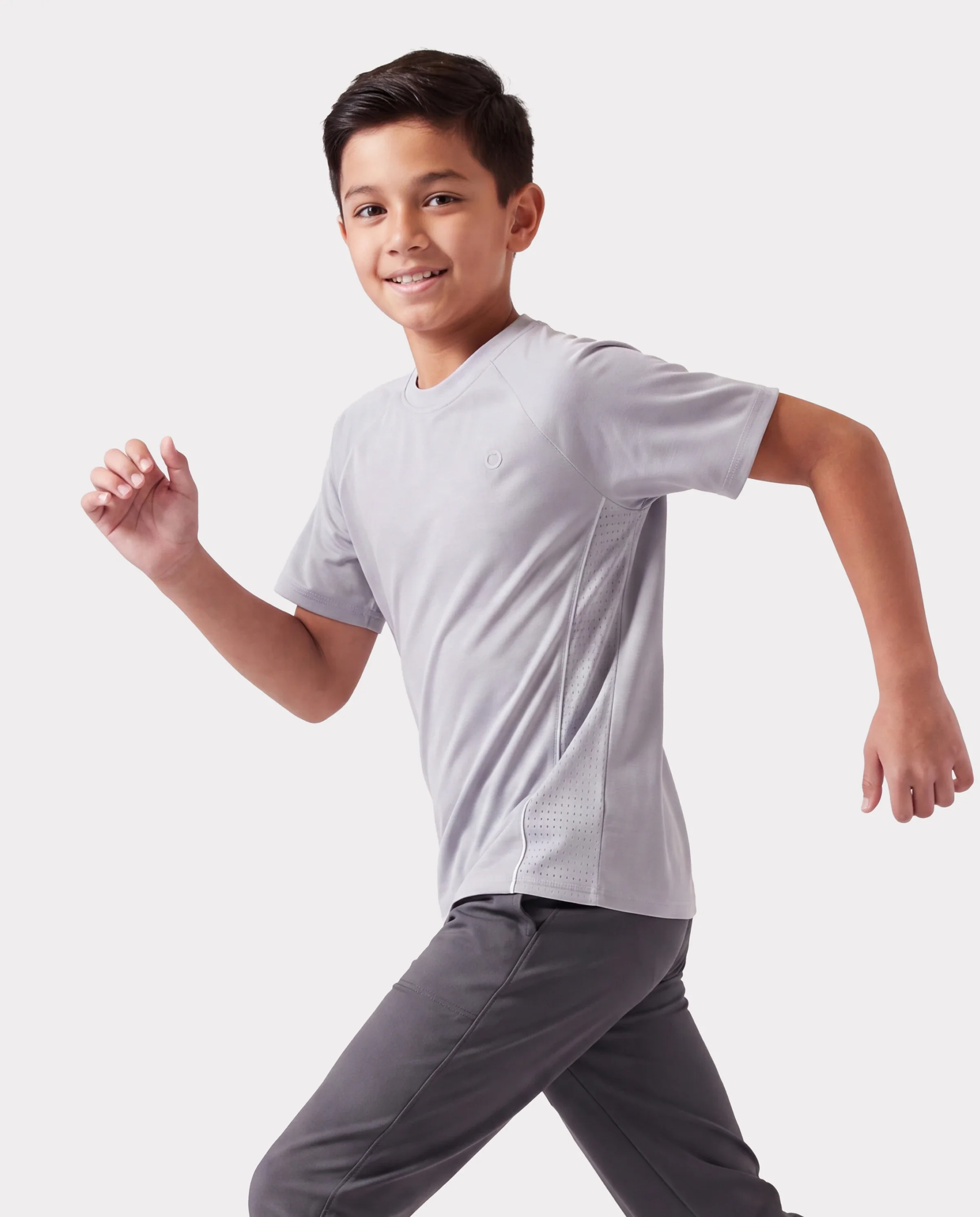 PatPat Rapidair activewear Kids Boy/Girl Athletic Quick-Dry & Instant-Cooling UPF 100+ Rash Guard T-Shirt Grey
