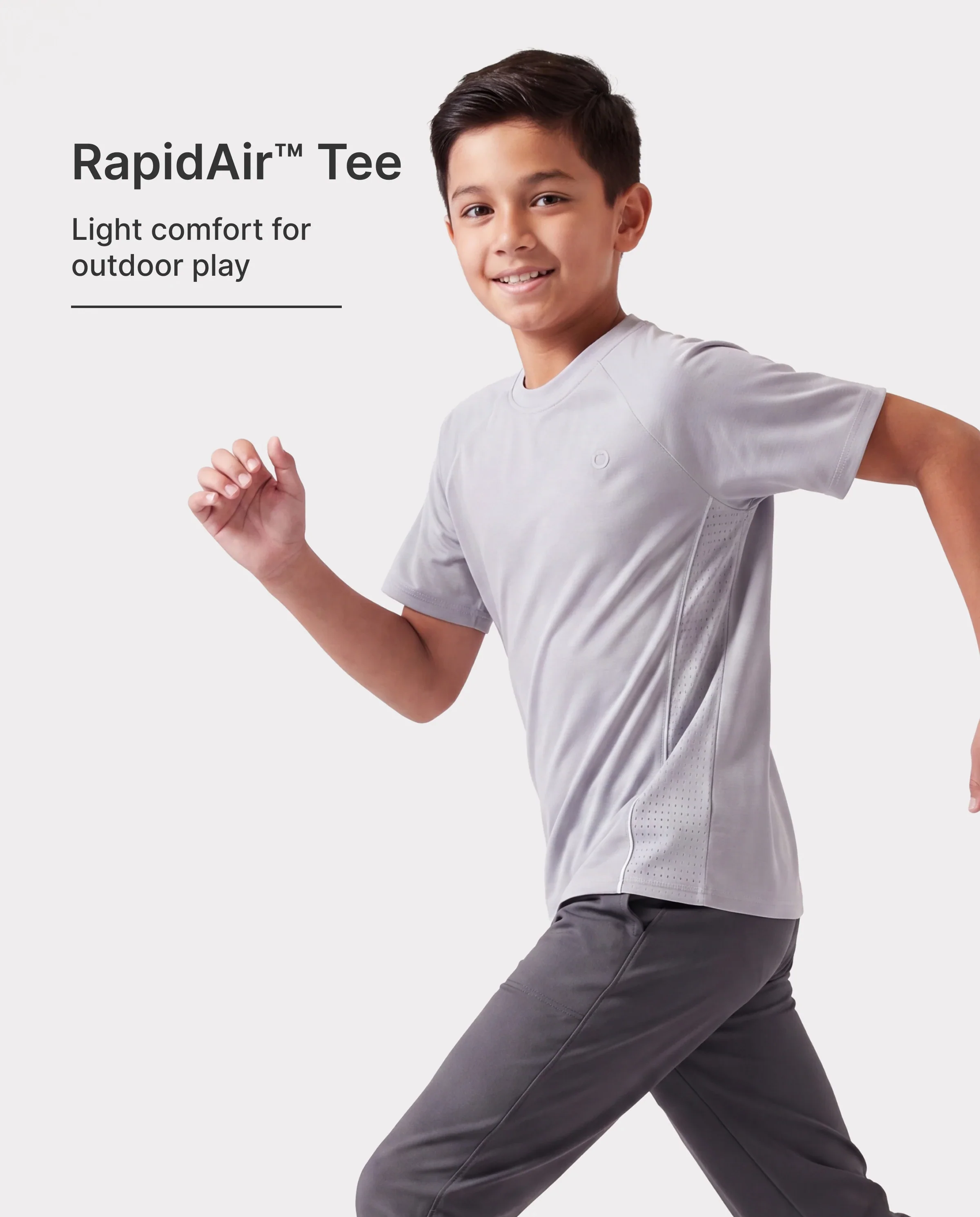 PatPat Rapidair activewear Kids Boy/Girl Athletic Quick-Dry & Instant-Cooling UPF 100+ Rash Guard T-Shirt Grey - Image 2