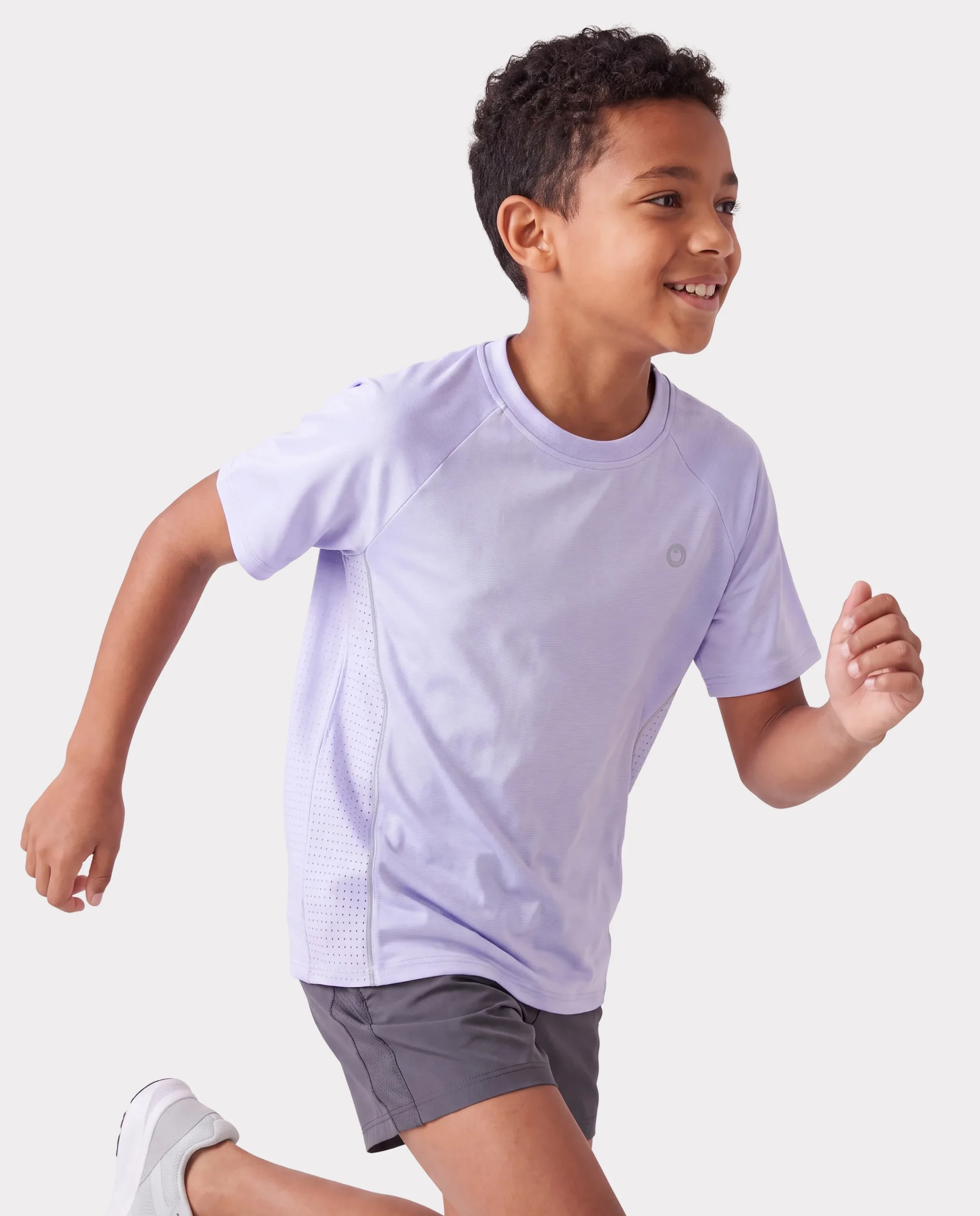 PatPat Rapidair activewear Kids Boy/Girl Athletic Quick-Dry & Instant-Cooling UPF 100+ Rash Guard T-Shirt Light Purple