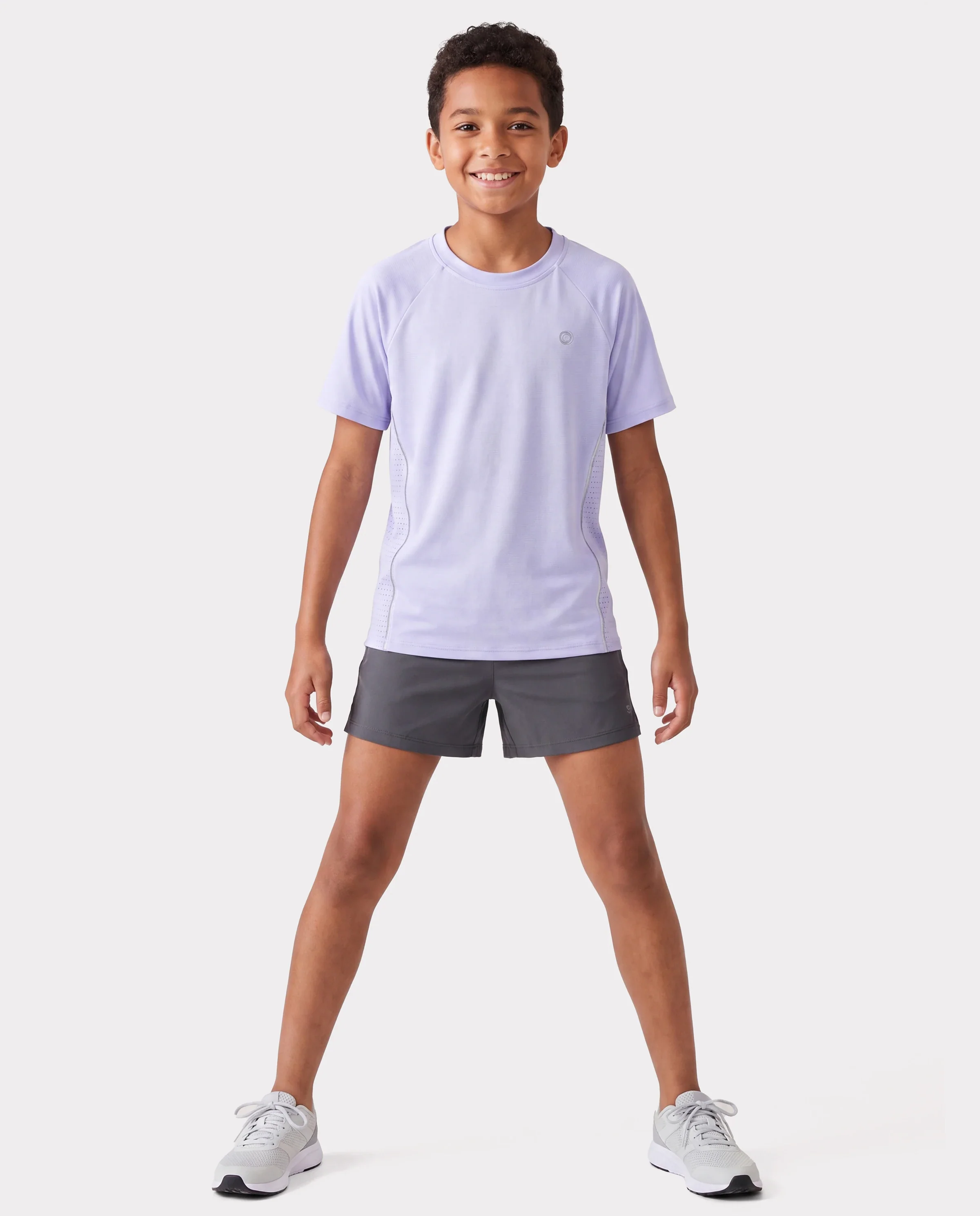 PatPat Rapidair activewear Kids Boy/Girl Athletic Quick-Dry & Instant-Cooling UPF 100+ Rash Guard T-Shirt Light Purple - Image 4