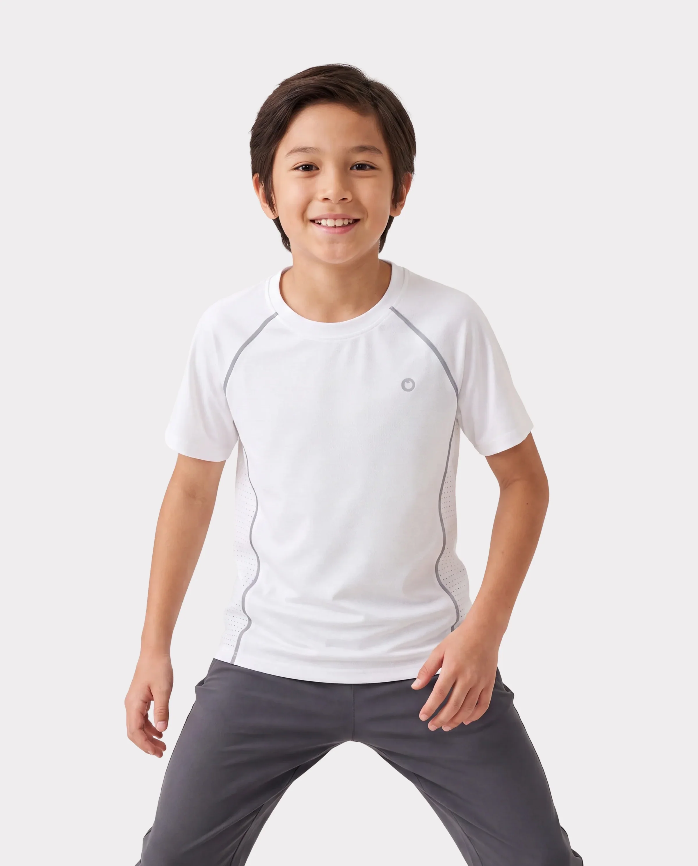 PatPat Rapidair activewear Kids Boy/Girl Athletic Quick-Dry & Instant-Cooling UPF 100+ Rash Guard T-Shirt White