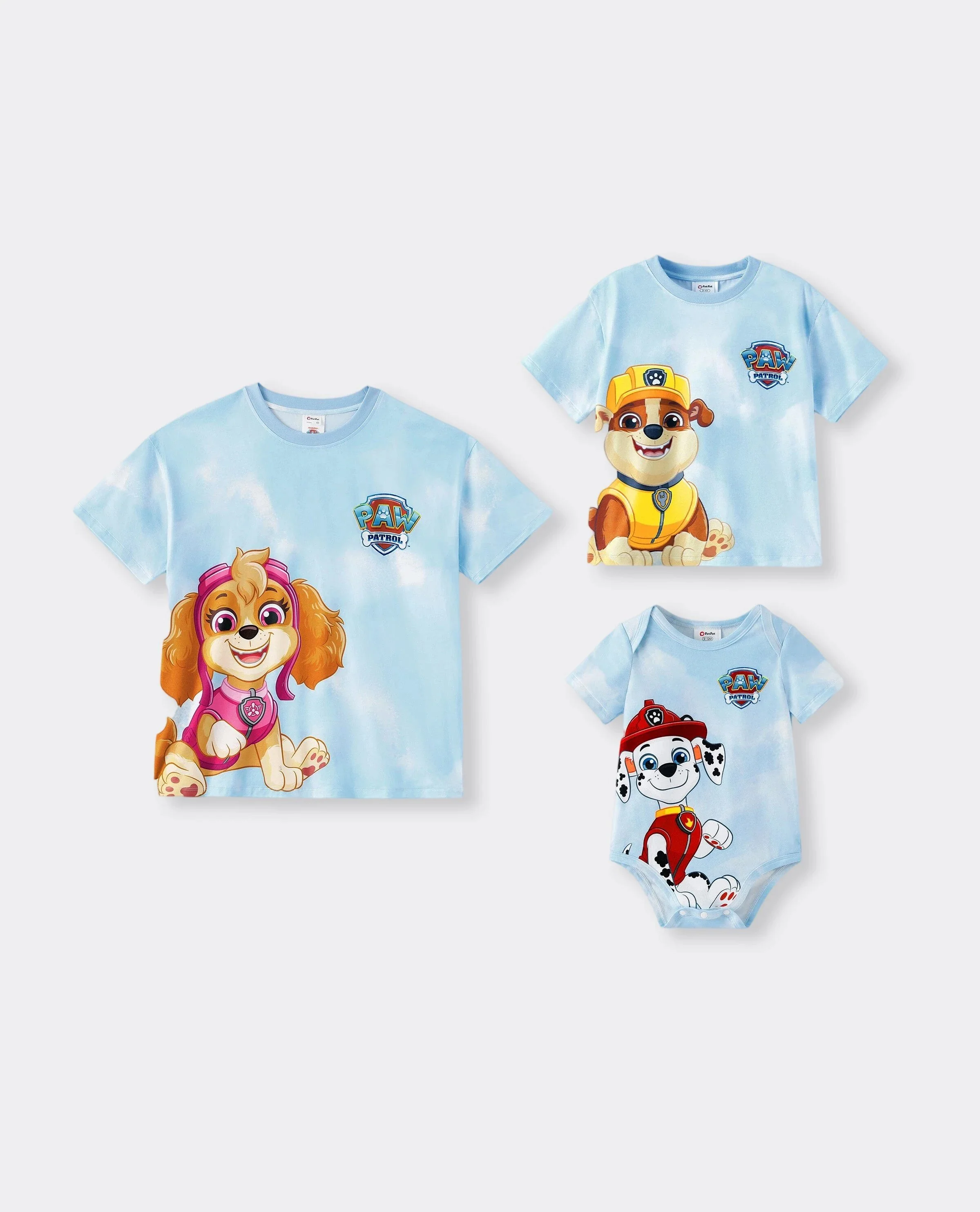 PAW Patrol Mommy & me Casual Tie-dye Printed Tee Multi-color
