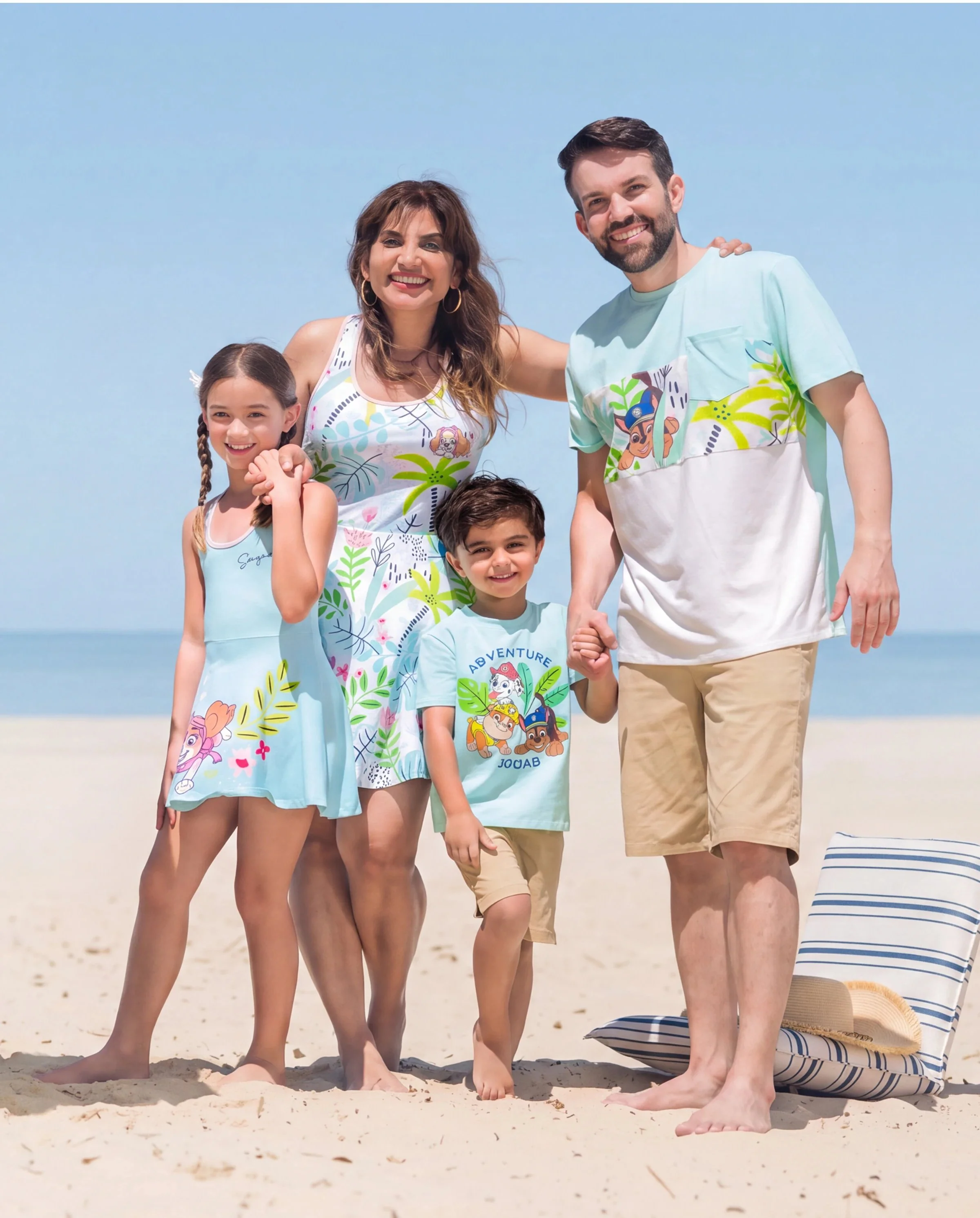 PAW Patrol Daddy & Son Floral Dress/ Cotton Top Turquoise - Image 2