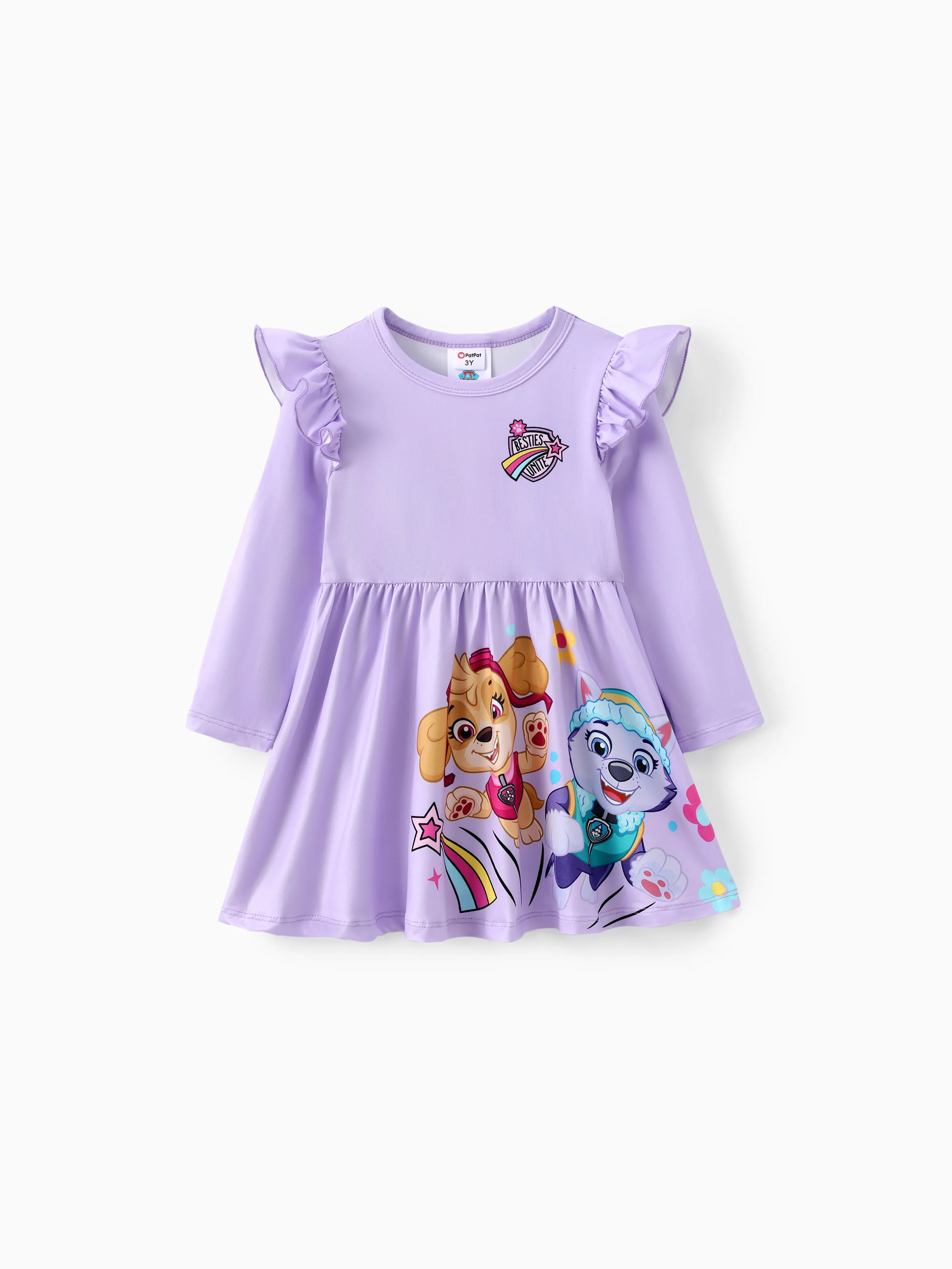 PAW Patrol Toddler Girl Skye&Everest Ruffle Dress Purple