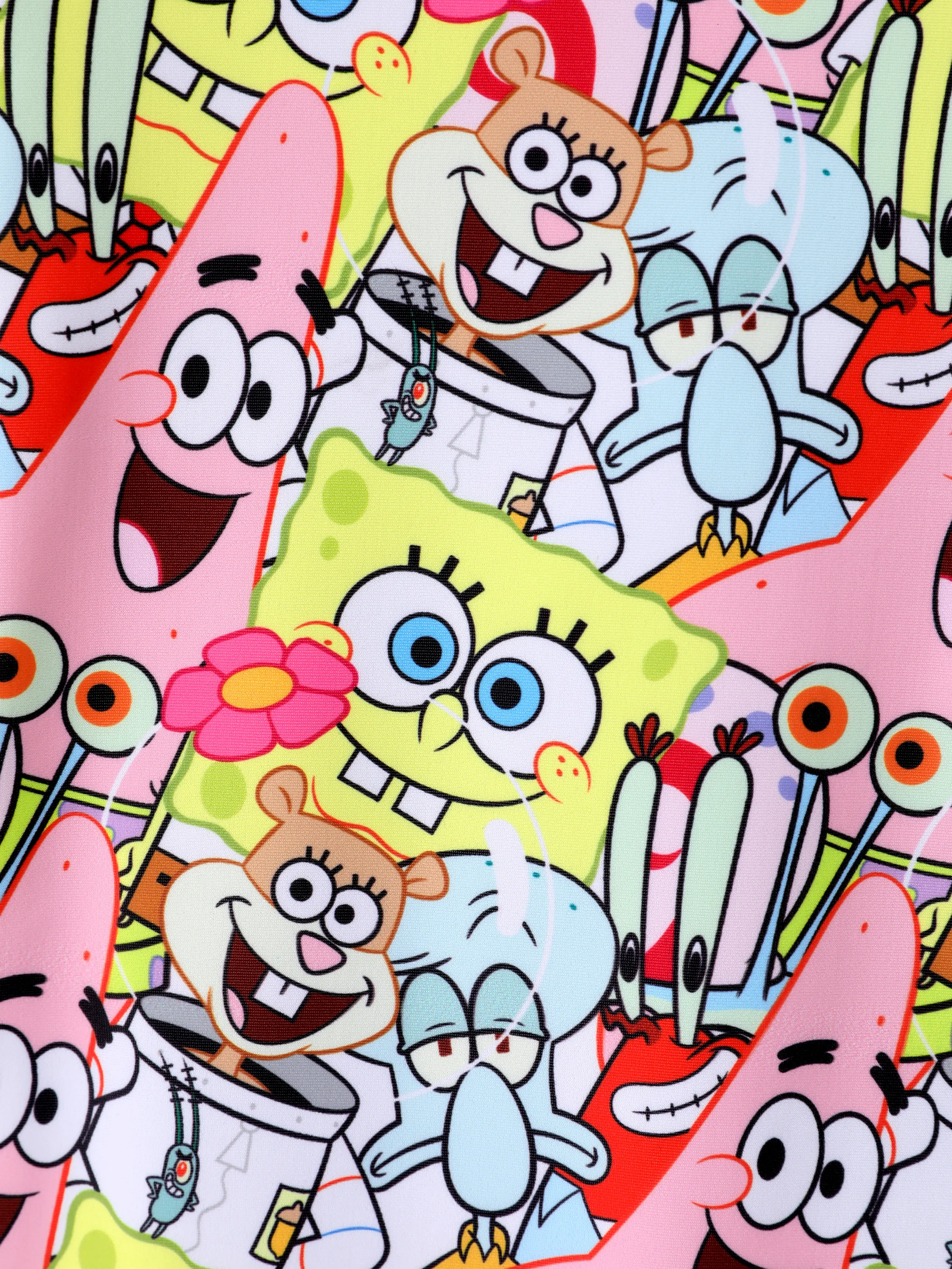 SpongeBob SquarePants Baby/Toddler Girl UPF50+ Colorblock Allover Print Swimsuit Multi-color - Image 2