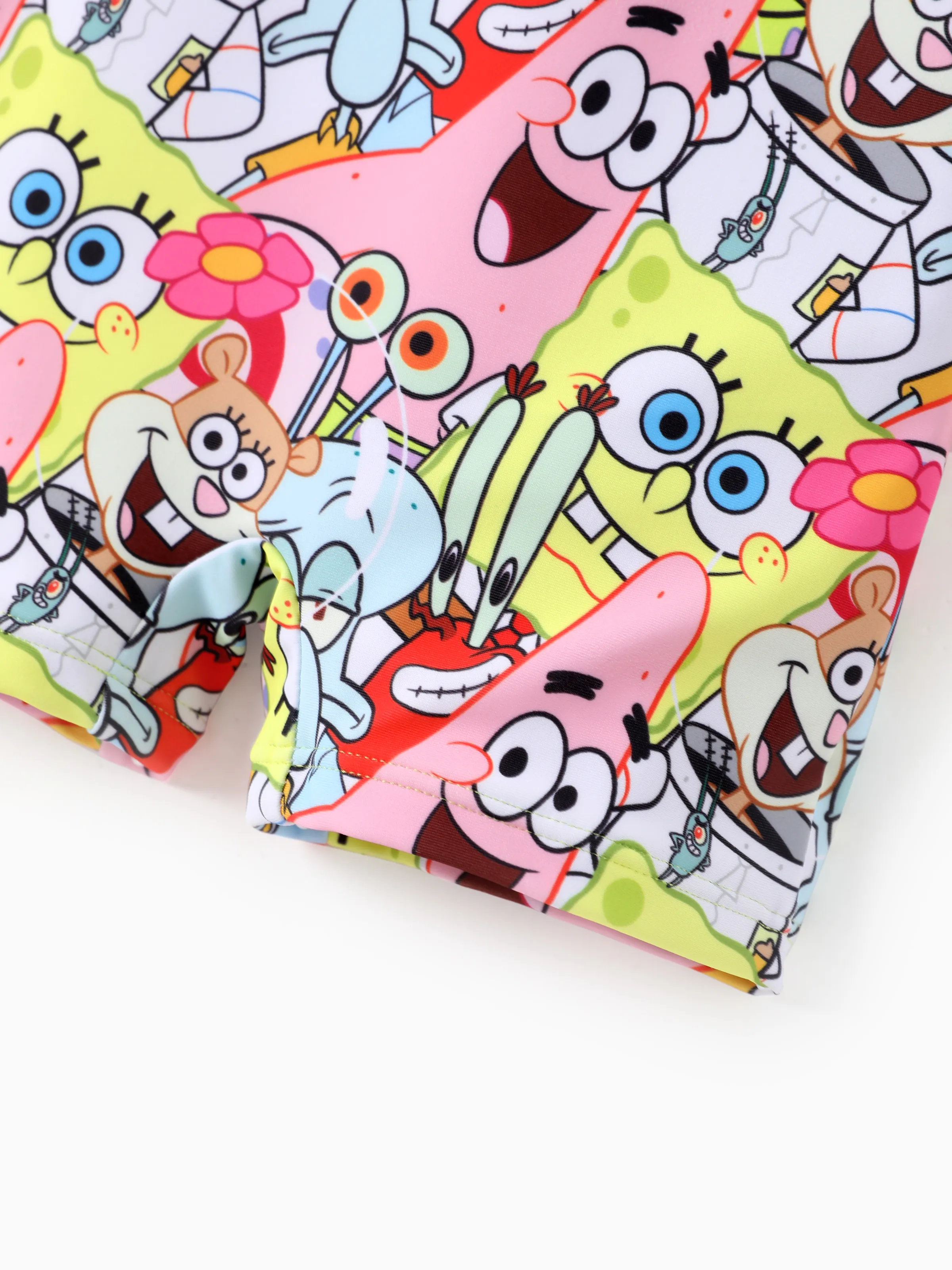 SpongeBob SquarePants Baby/Toddler Girl UPF50+ Colorblock Allover Print Swimsuit Multi-color - Image 7