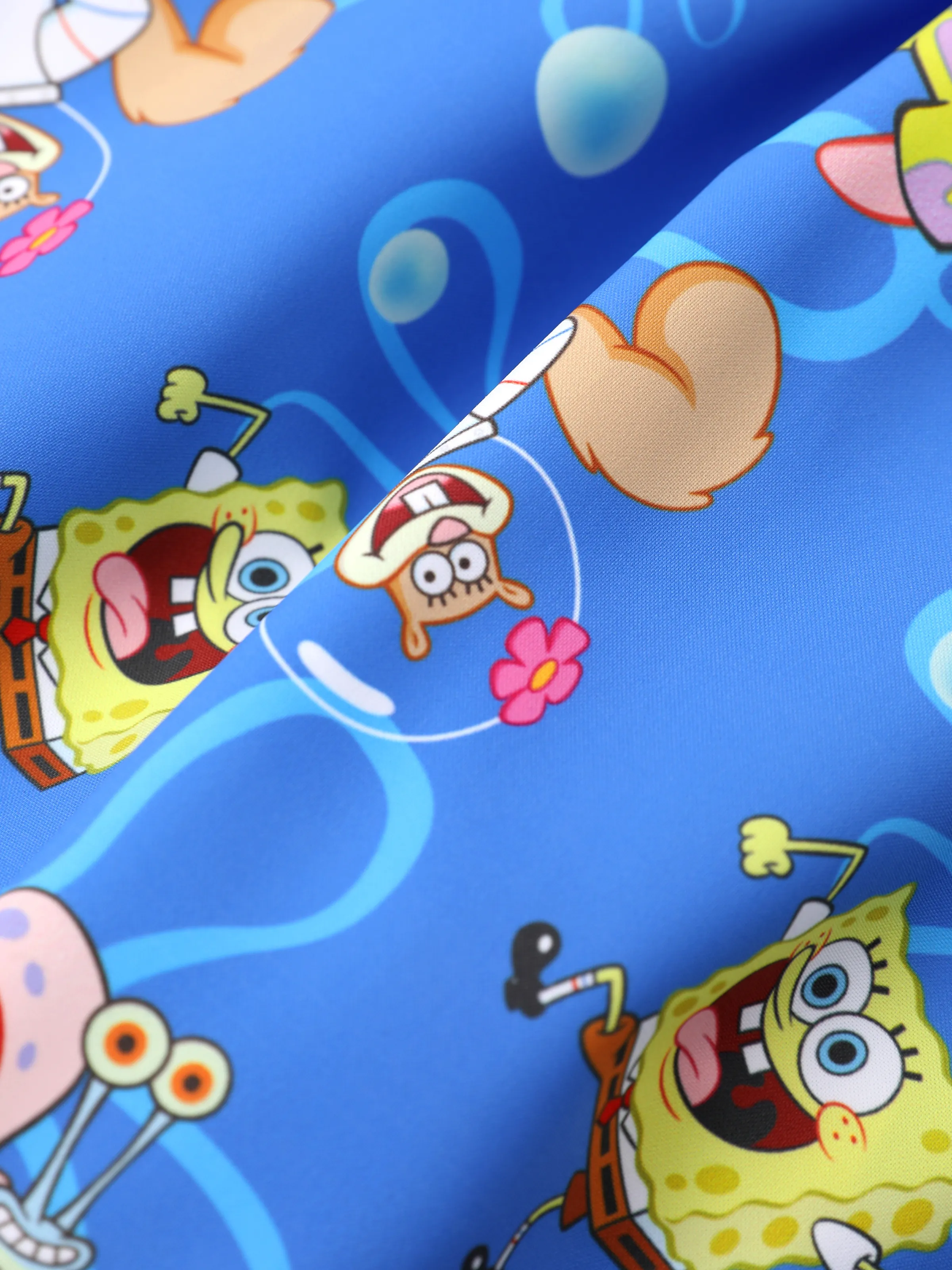 SpongeBob SquarePants Toddler/Kid Boy 2pcs UPF50+ Sea Life Print Tops and Trunks Swimsuit Blue - Image 2