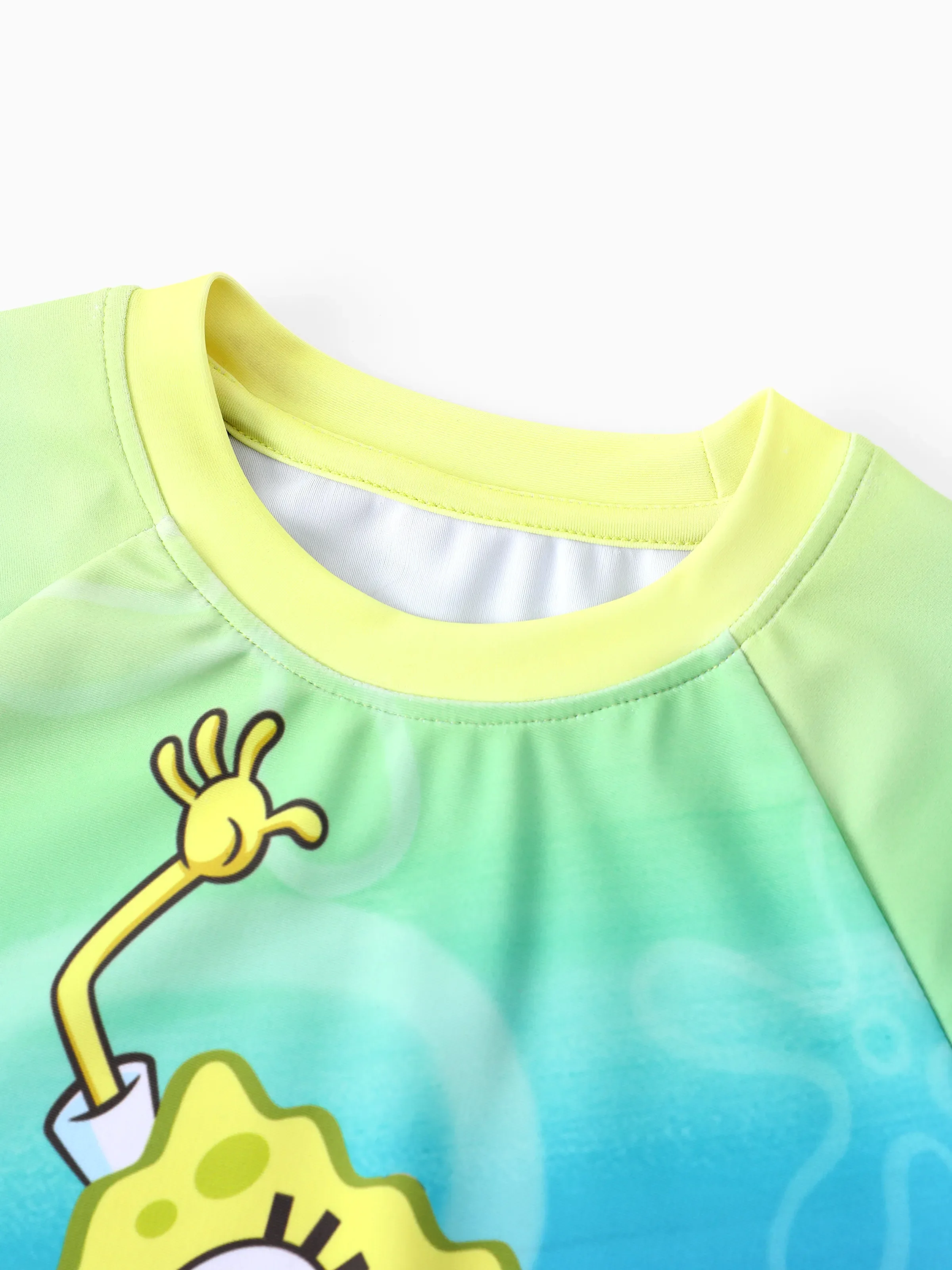 SpongeBob SquarePants Toddler/Kid Boy 2pcs UPF50+ Sea Life Print Tops and Trunks Swimsuit Blue - Image 6