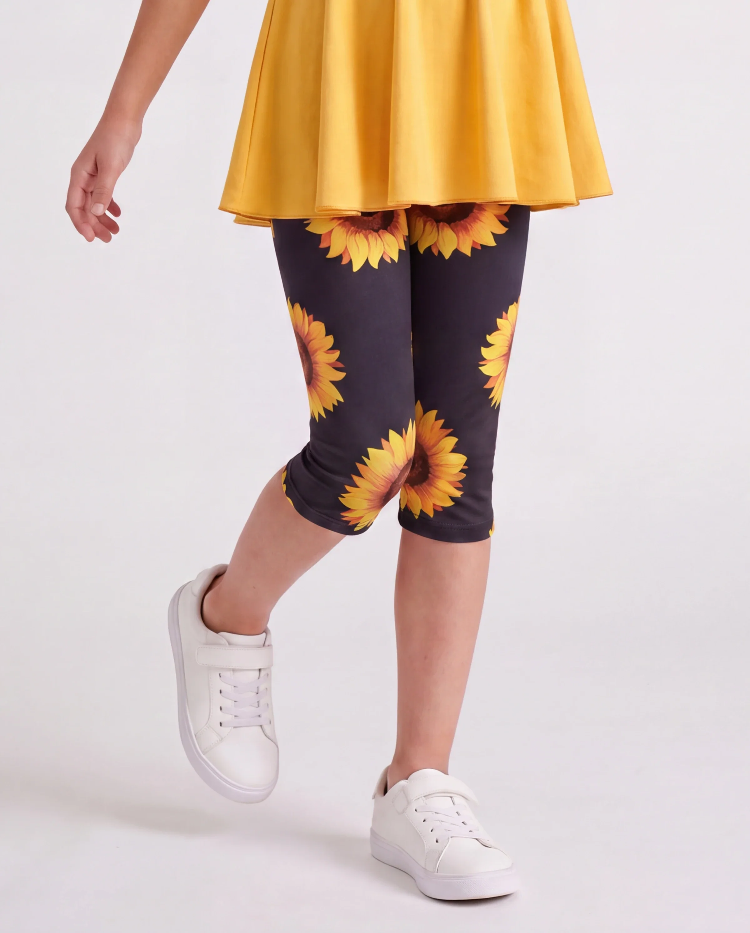 Toddler/Kid Girl 2pcs Tunie Top and Leggings Set Yellow - Image 4