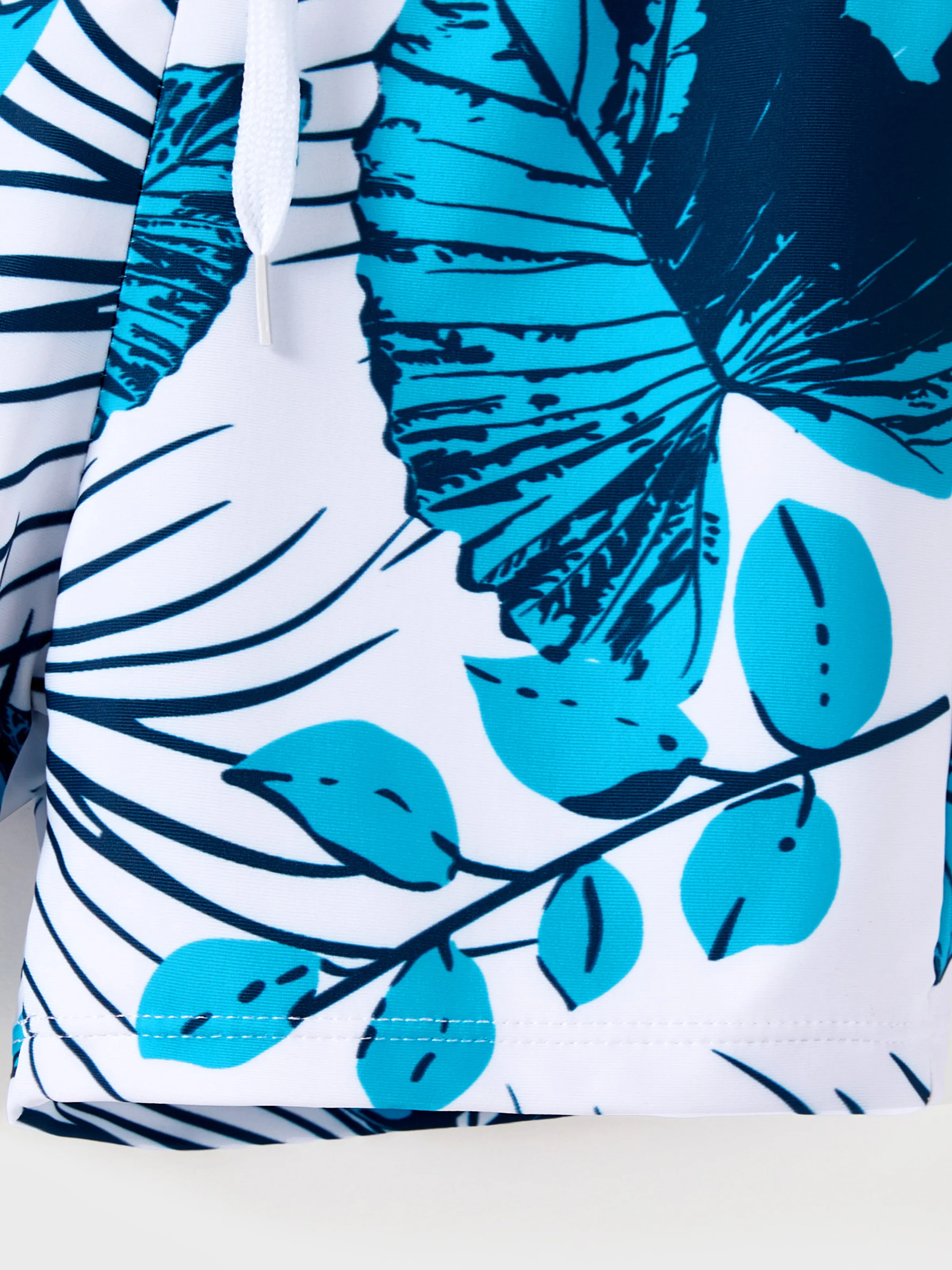 Toddler Boy Drawstring Swim Trunks BLUEWHITE - Image 4