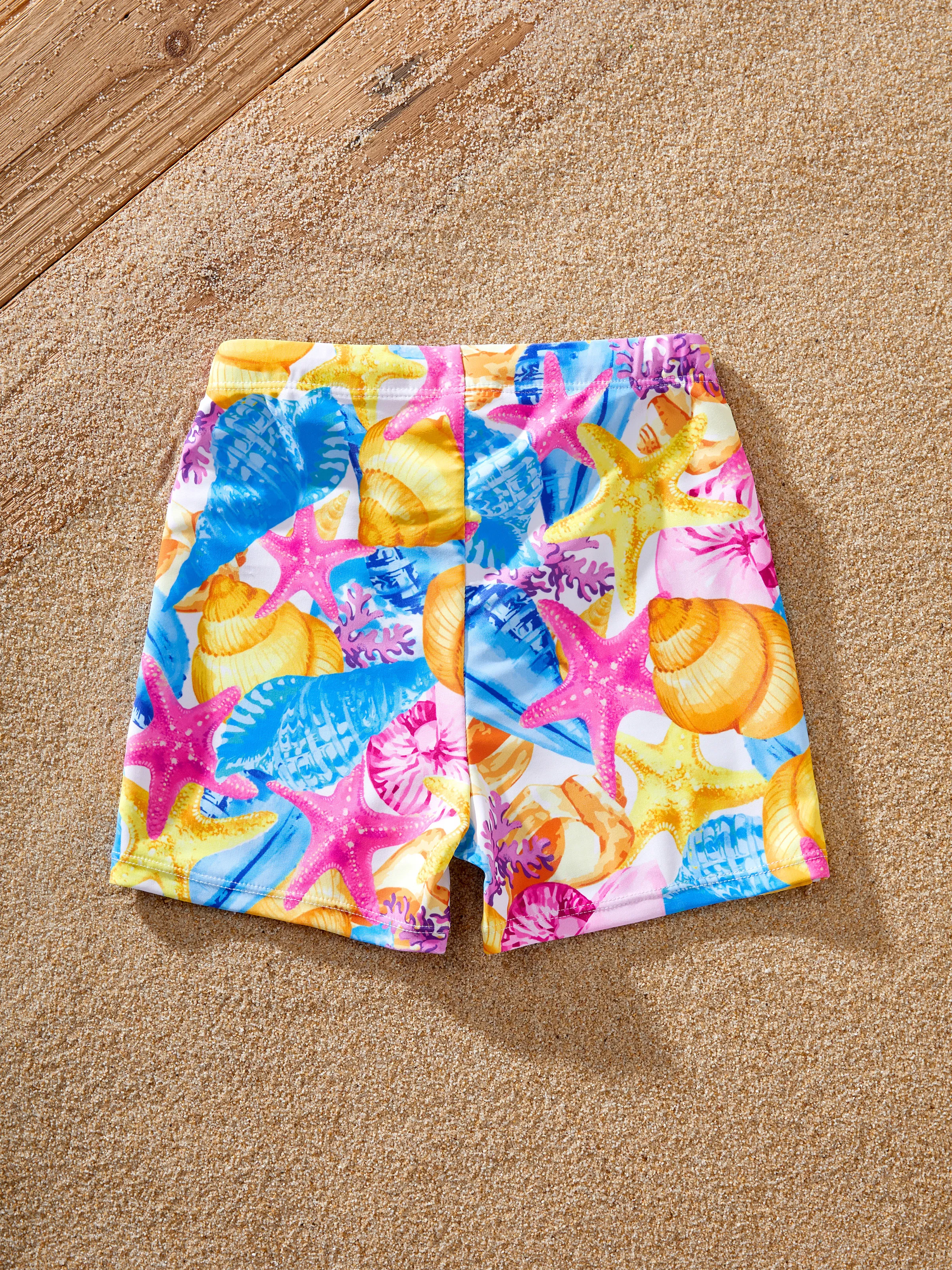 Toddler Boy Seashell & Starfish Print Swim Trunks Set Multi-color - Image 3