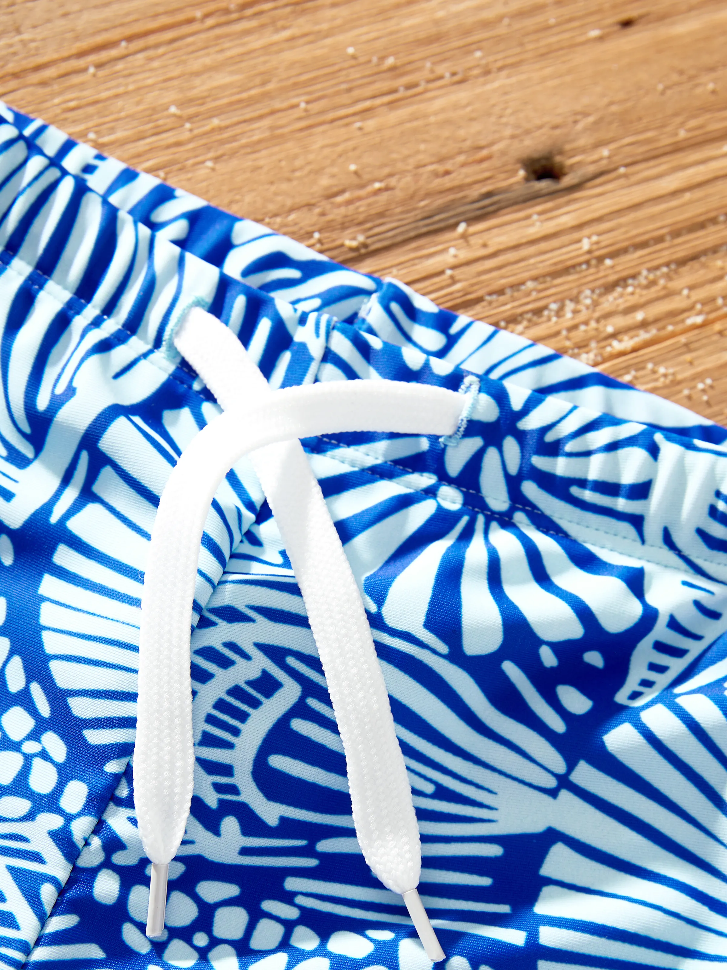 Toddler Boy Shell Print Swimwear Floral Swim Shorts Set for boys, Perfect for Beach Days & Pool Parties Blue - Image 4