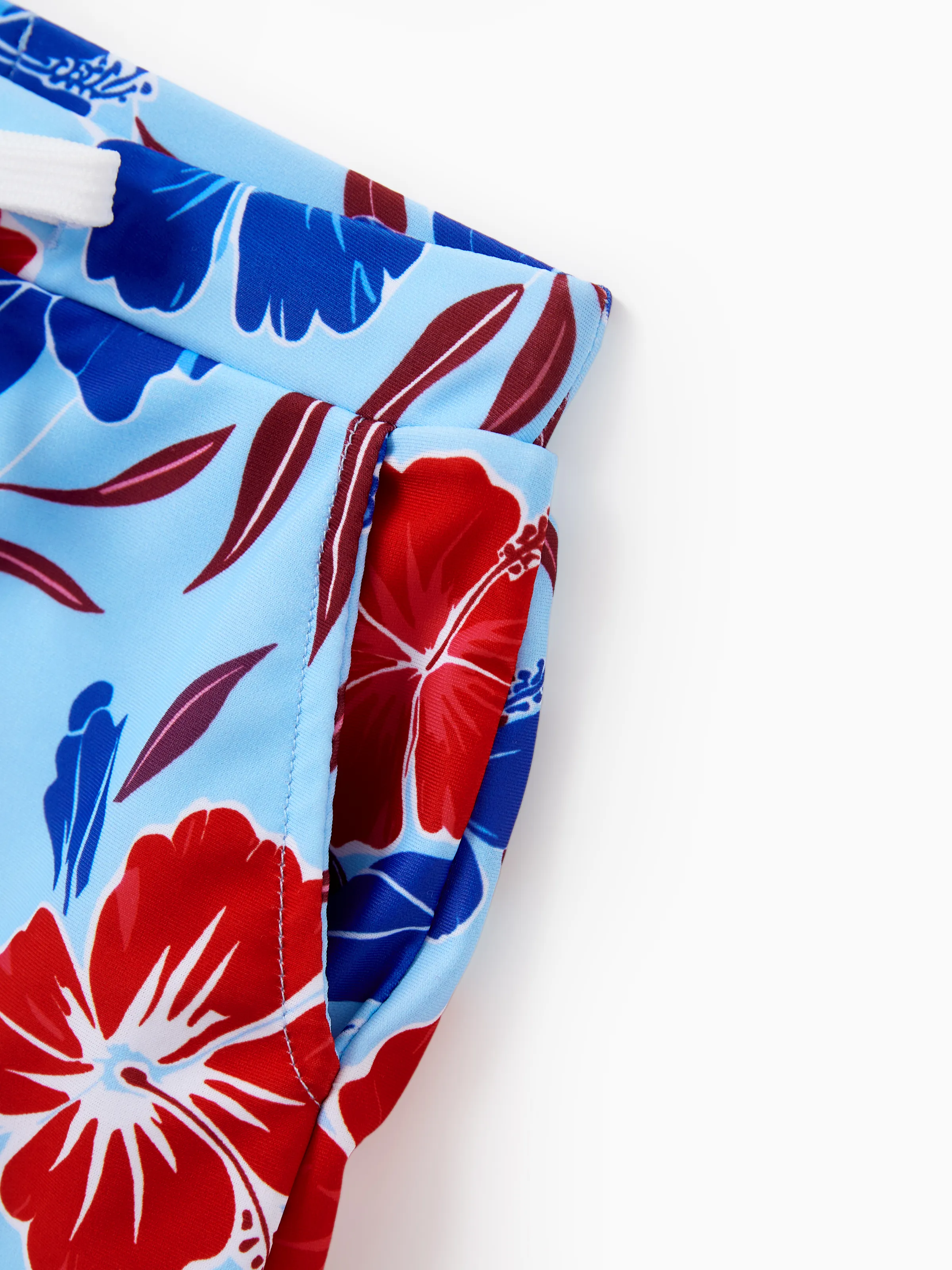 Toddler Boy Swimwear Floral Swim Trunks Set for Boys, Perfect for Summer Beach Days & Pool Parties Red - Image 5