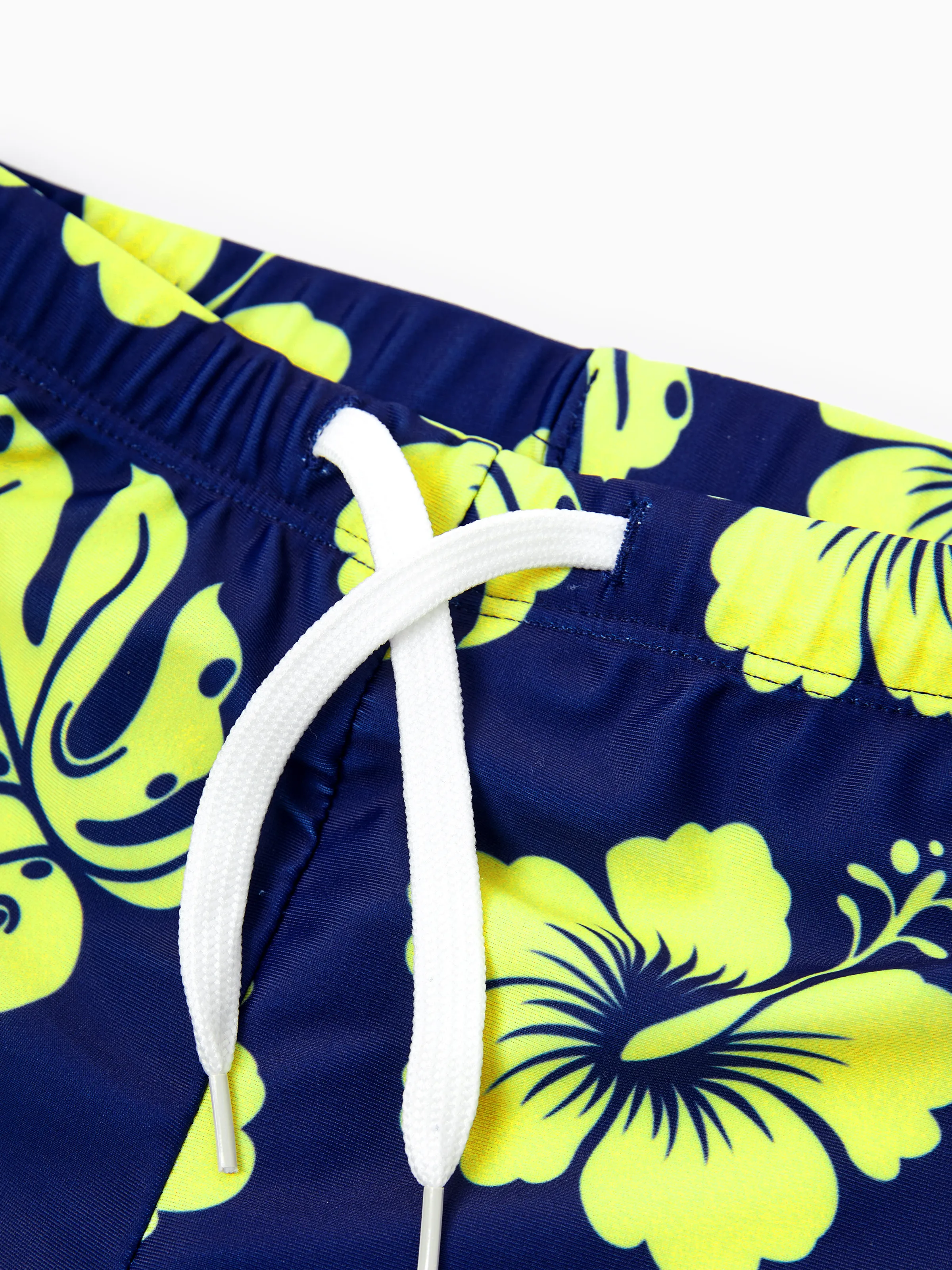 Toddler Boy Tropical Floral Swim Trunks Set Deep Blue - Image 5