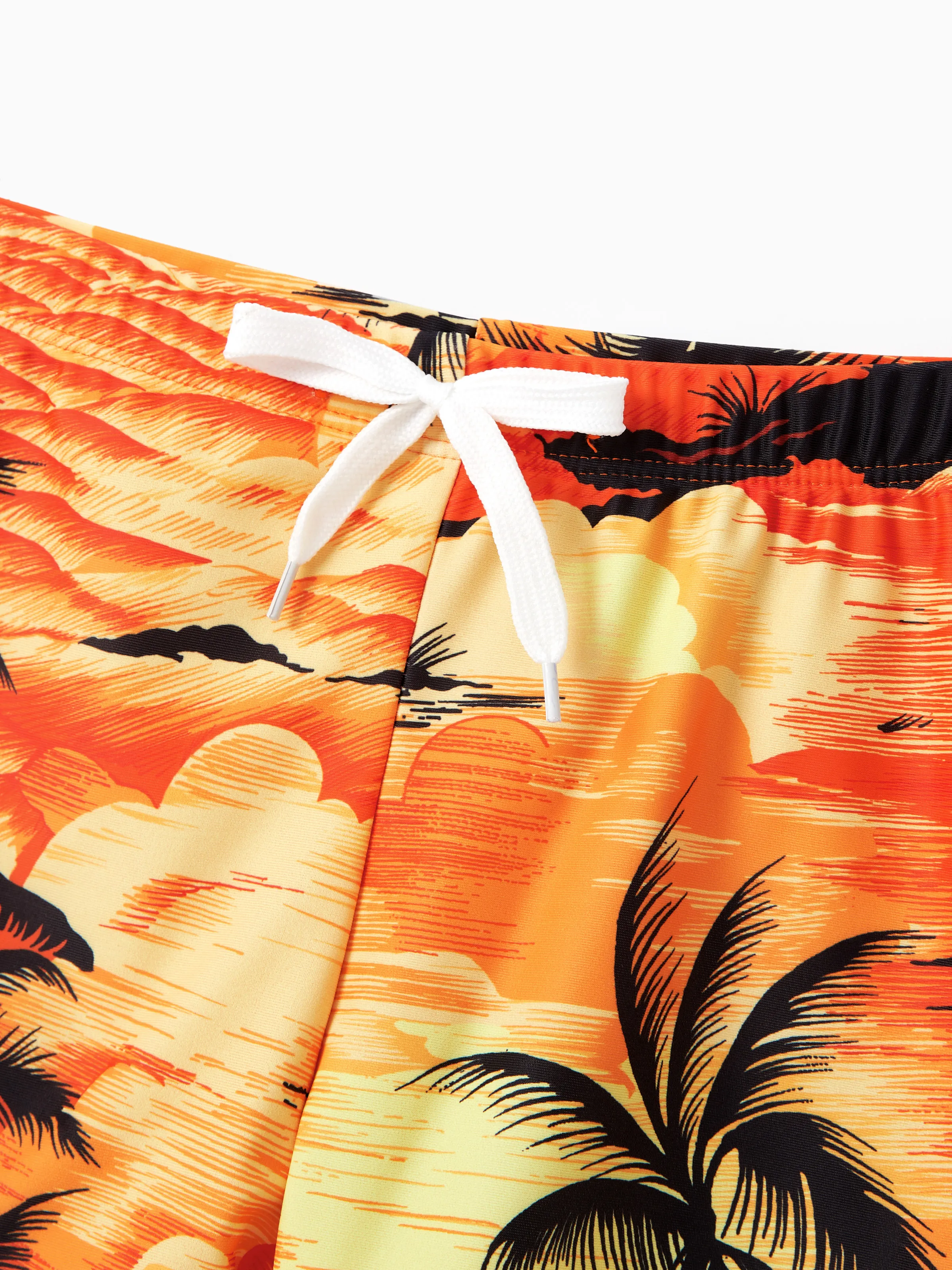 Toddler Boy Tropical Hawaiian Swimwear Orange - Image 4