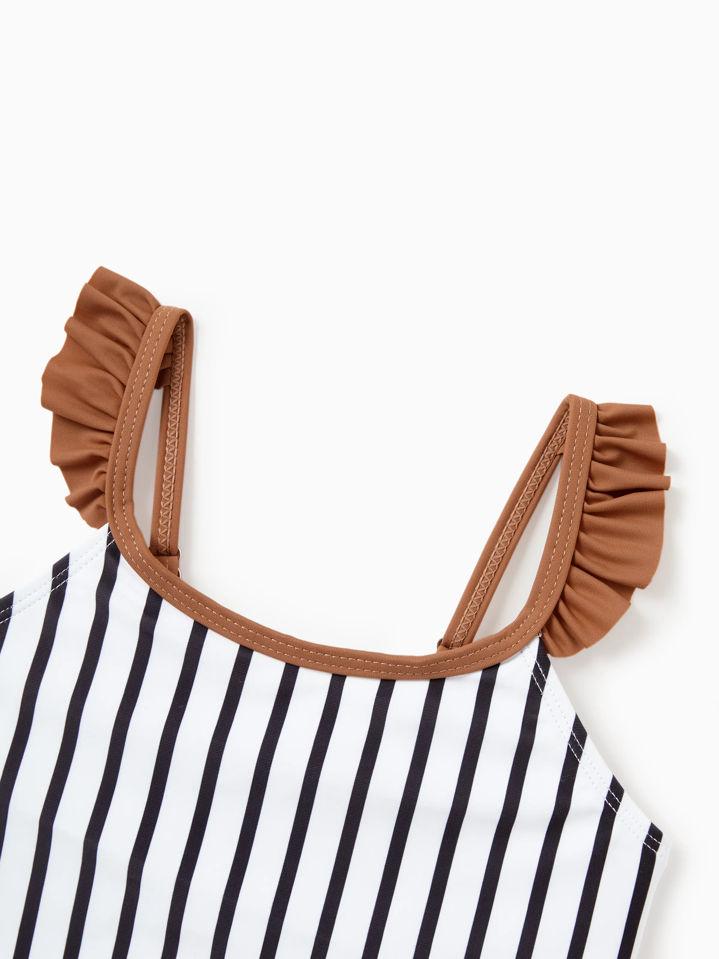 Toddler Girl Color Block Swimsuits Striped Bikini Set Color block - Image 4