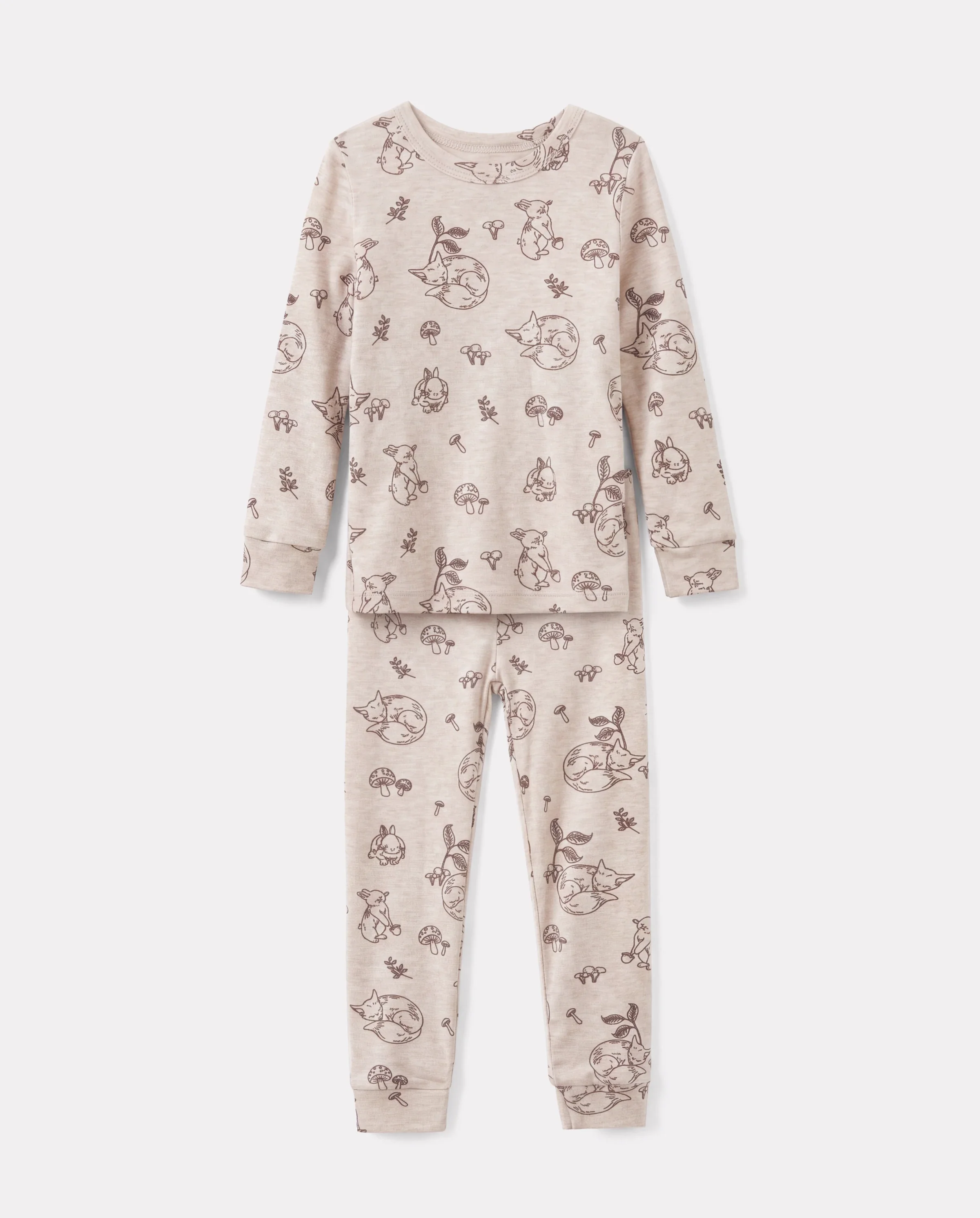 Toddler / Kids 2-piece Pajamas With Animal Print ( Snug-Fitting ) Apricot - Image 6