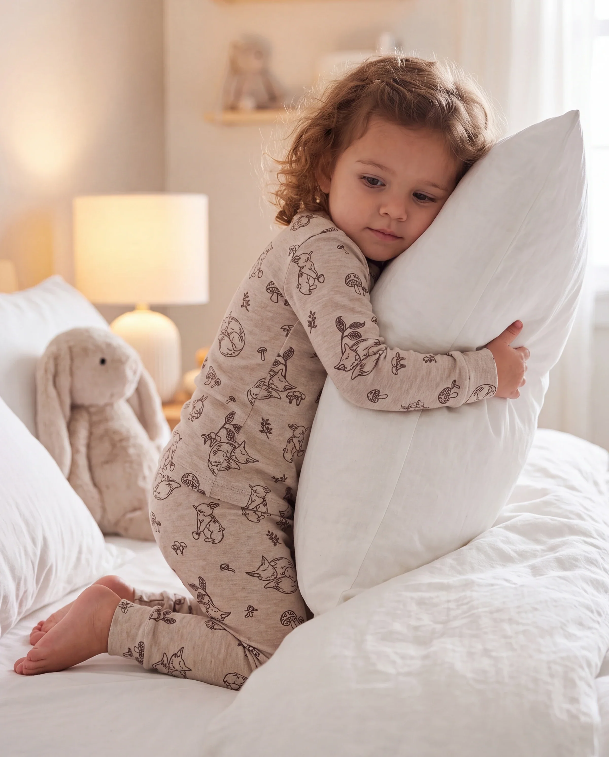 Toddler / Kids 2-piece Pajamas With Animal Print ( Snug-Fitting ) Apricot - Image 7