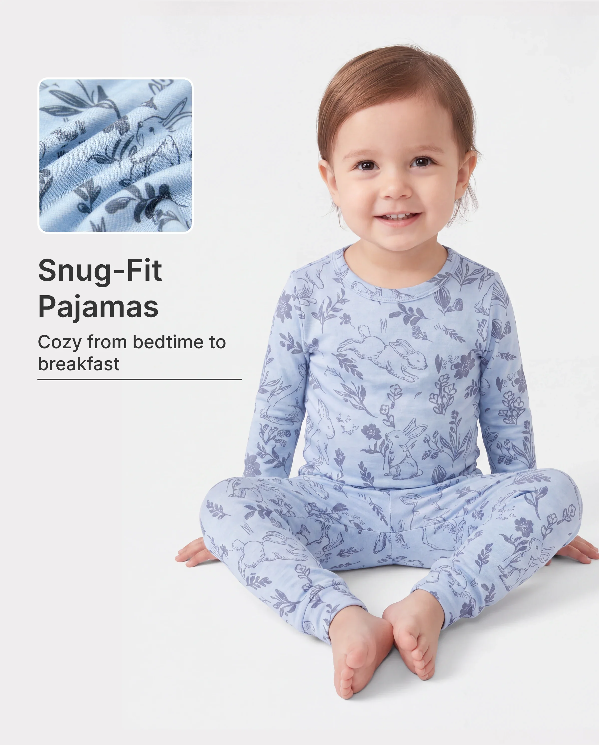 Toddler / Kids 2-piece Pajamas With Animal Print ( Snug-Fitting ) Blue - Image 2