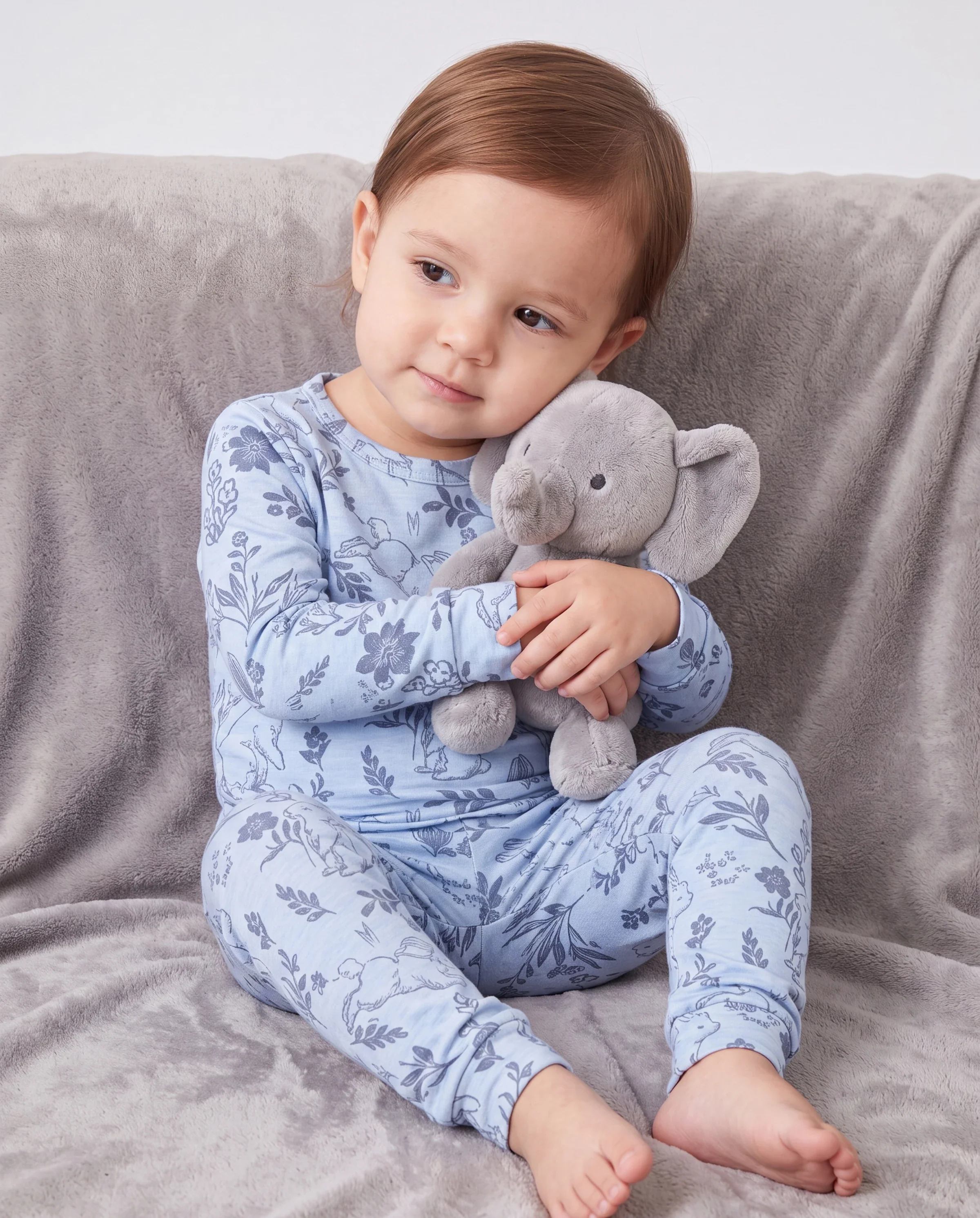 Toddler / Kids 2-piece Pajamas With Animal Print ( Snug-Fitting ) Blue - Image 7