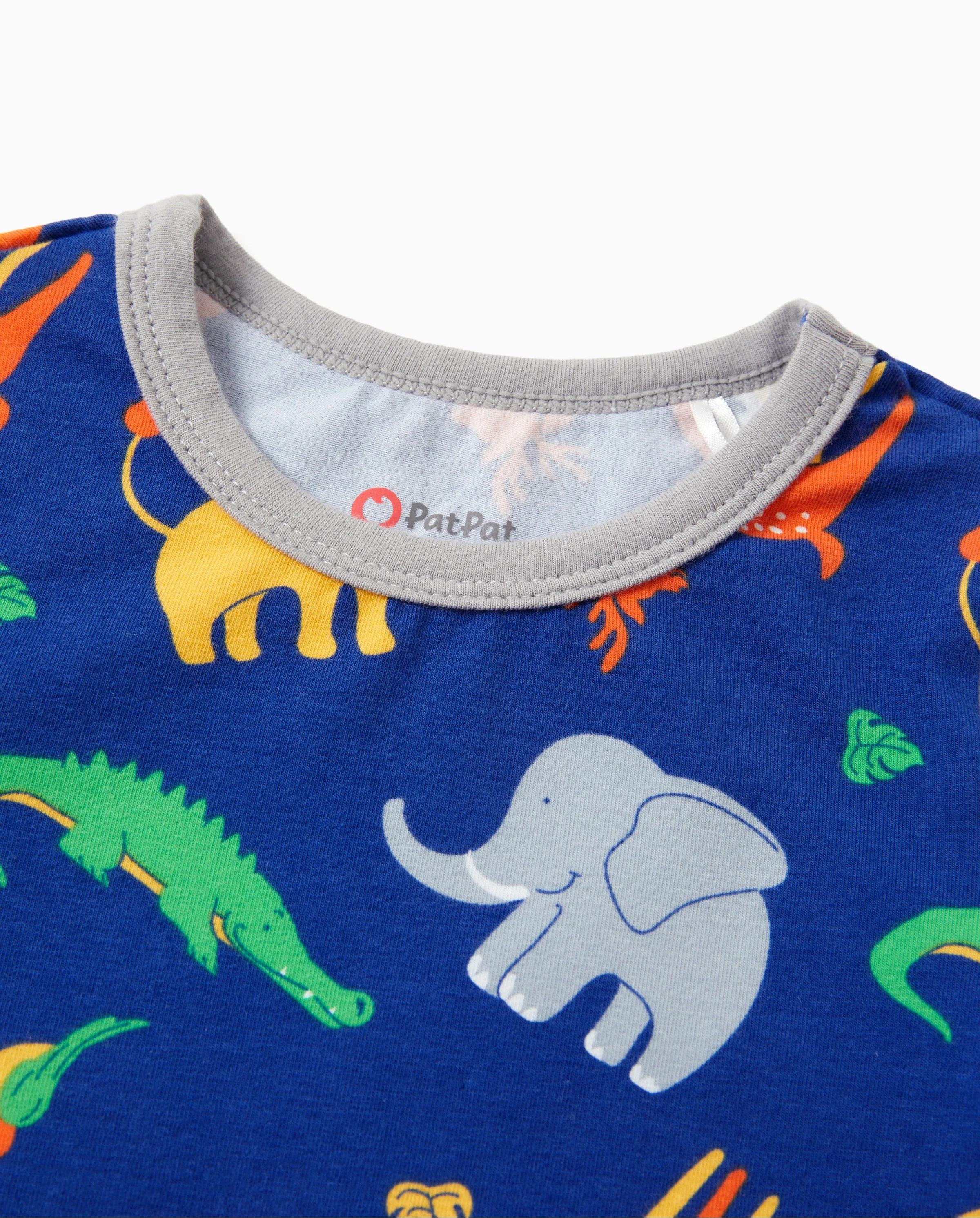 Toddler / Kids 4-piece Organic Cotton Pajamas 4-in 1 PJ Snug fit Pjs for Girls / Boys Grey - Image 5