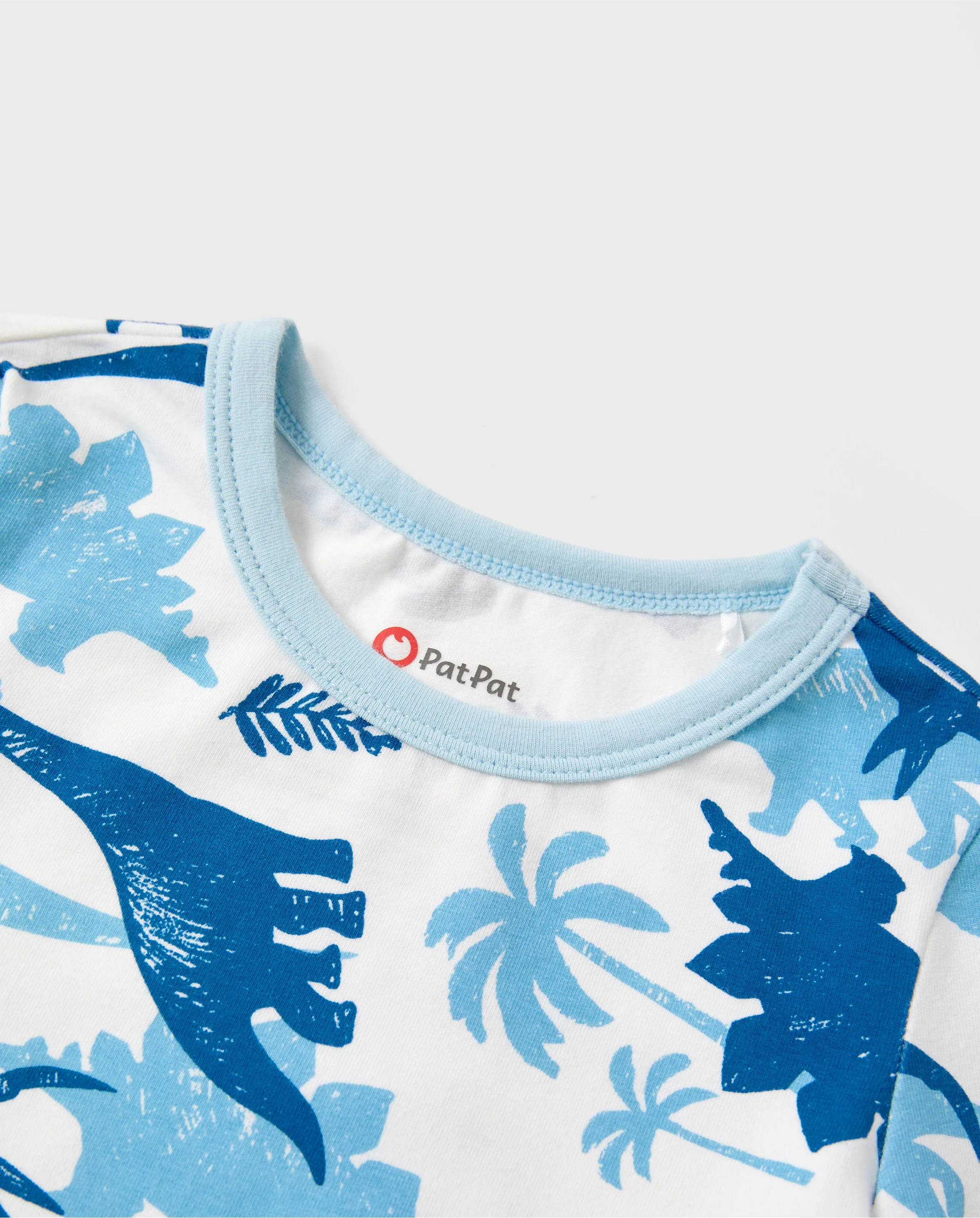 Toddler / Kids 4-piece Organic Cotton Pajamas 4-in 1 PJ Snug fit Pjs for Girls / Boys Light Blue - Image 5