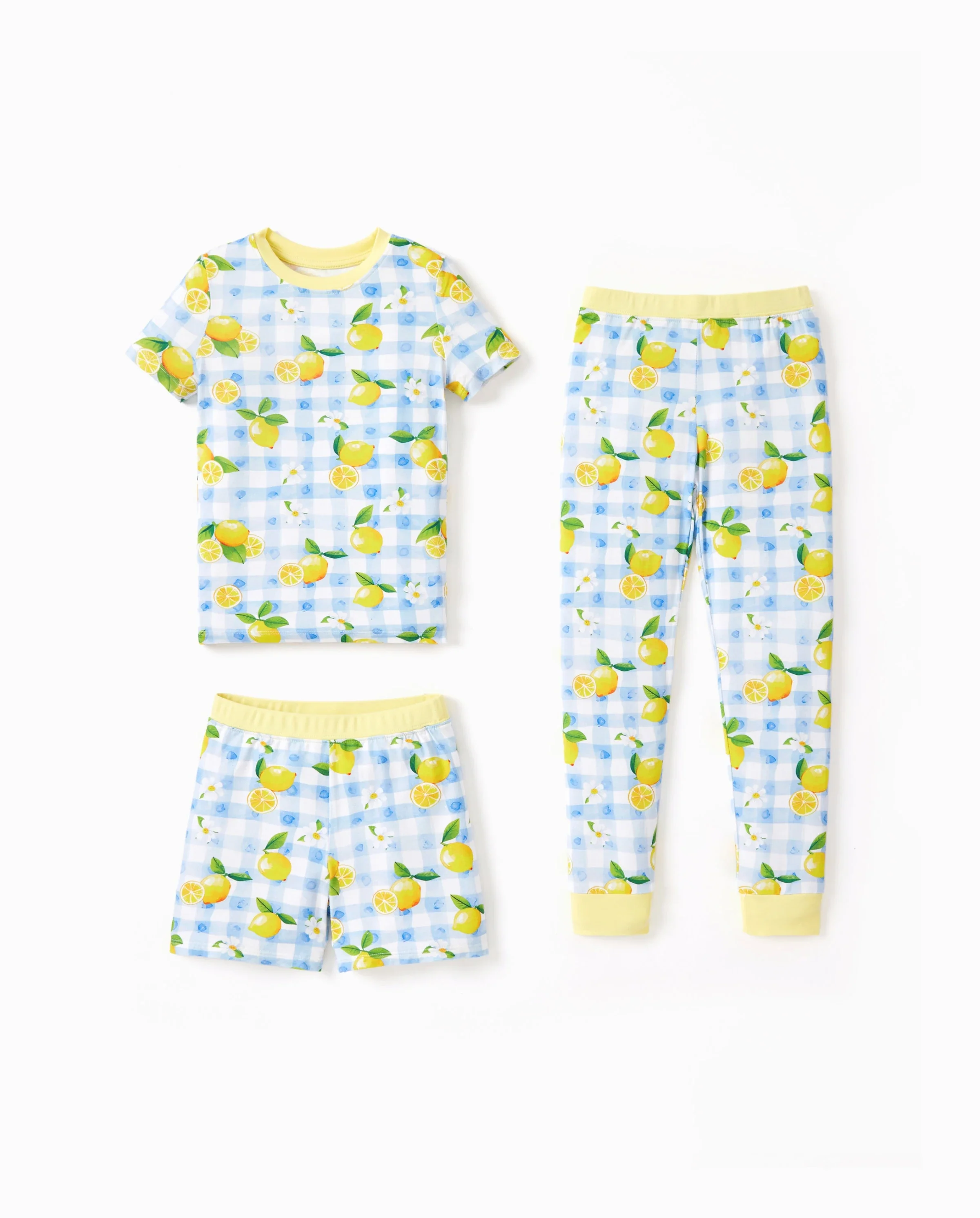 Toddler / Kids Christmas / Halloween Pajamas 3-Piece Bamboo Pajama Set 2-in-1 Look for 4 Seasons (Snug-Fitting) Blue - Image 5