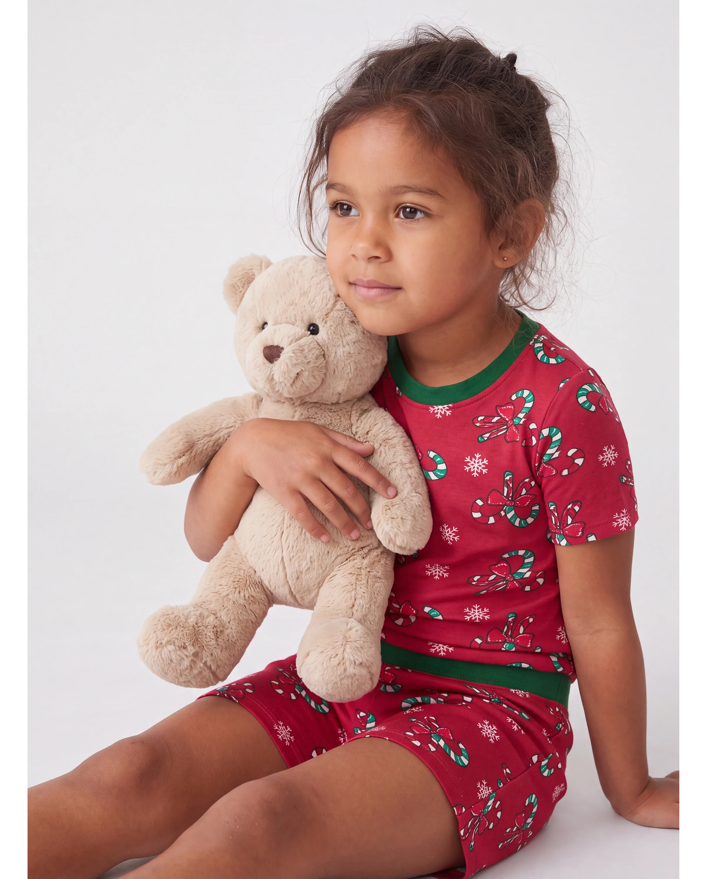 Toddler / Kids Christmas / Halloween Pajamas 3-Piece Bamboo Pajama Set 2-in-1 Look for 4 Seasons (Snug-Fitting) Green - Image 2