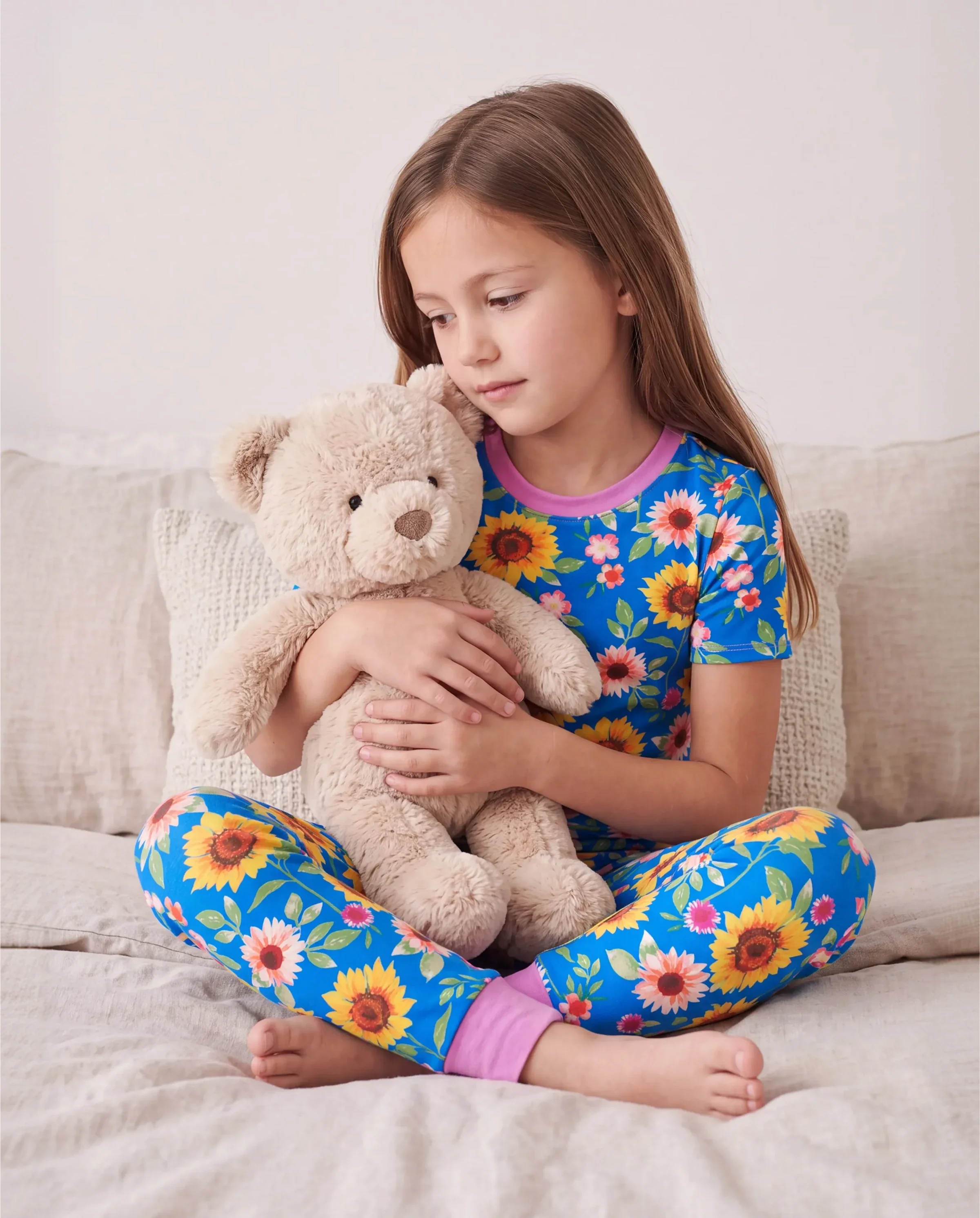 Toddler / Kids Christmas / Halloween Pajamas 3-Piece Bamboo Pajama Set 2-in-1 Look for 4 Seasons (Snug-Fitting) Blue - Image 3