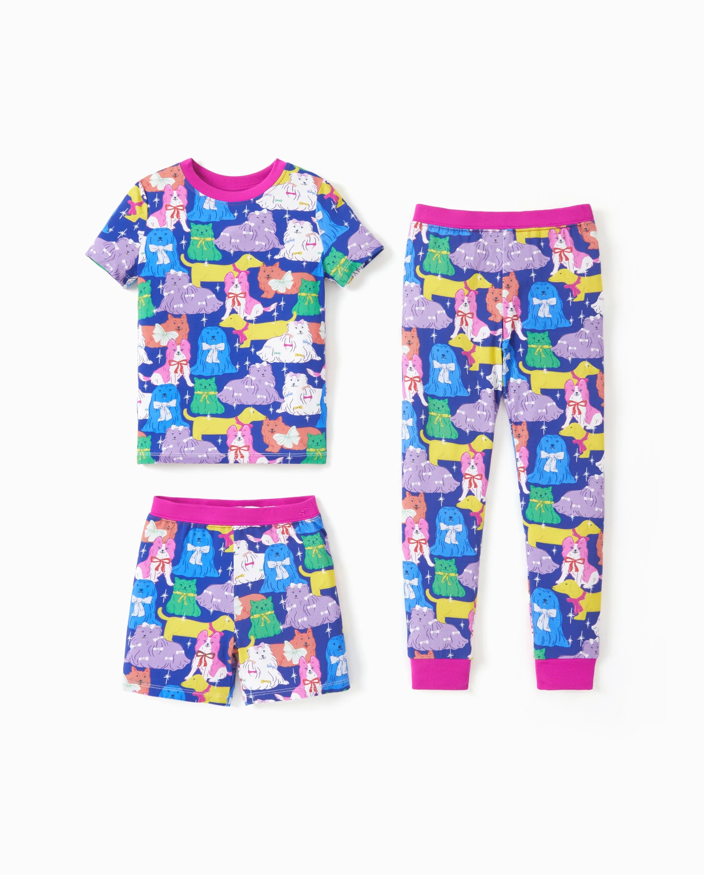 Toddler / Kids Christmas / Halloween Pajamas 3-Piece Bamboo Pajama Set 2-in-1 Look for 4 Seasons (Snug-Fitting) Color block - Image 5