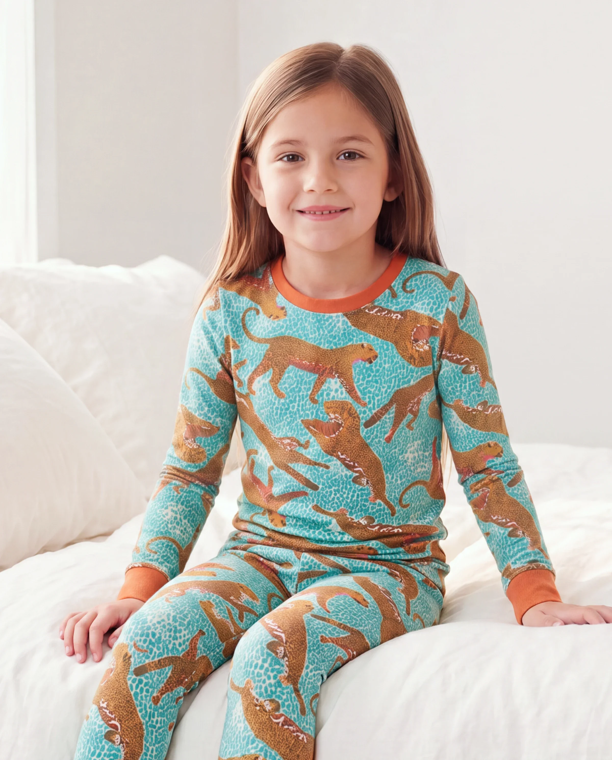 Toddler / Kids Christmas / Halloween Pajamas 3-Piece Bamboo Pajama Set 2-in-1 Look for 4 Seasons (Snug-Fitting) Green - Image 3