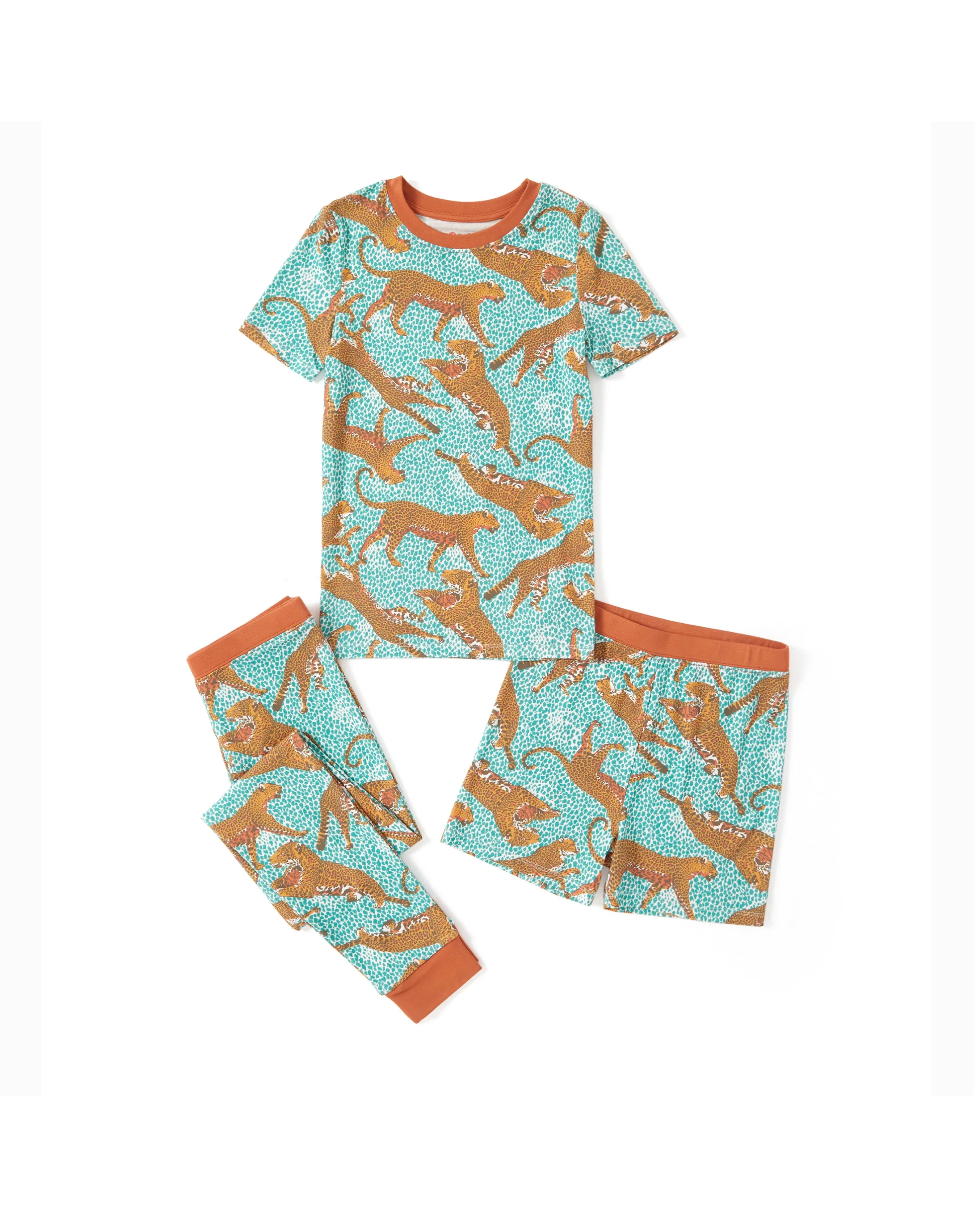 Toddler / Kids Christmas / Halloween Pajamas 3-Piece Bamboo Pajama Set 2-in-1 Look for 4 Seasons (Snug-Fitting) Green - Image 6