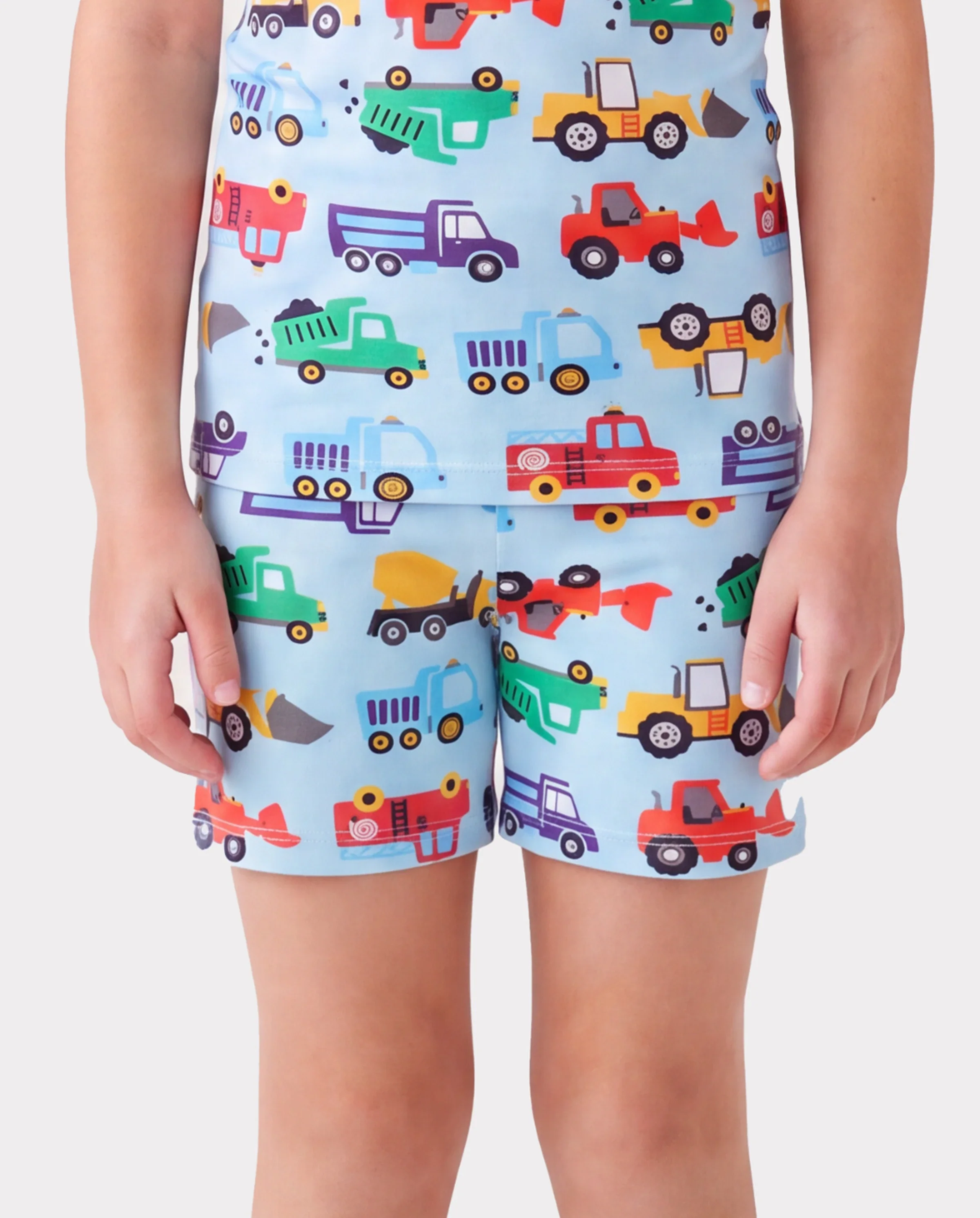 Toddler / Kids Christmas / Halloween Pajamas 3-Piece Bamboo Pajama Set 2-in-1 Look for 4 Seasons (Snug-Fitting) Light Blue - Image 4