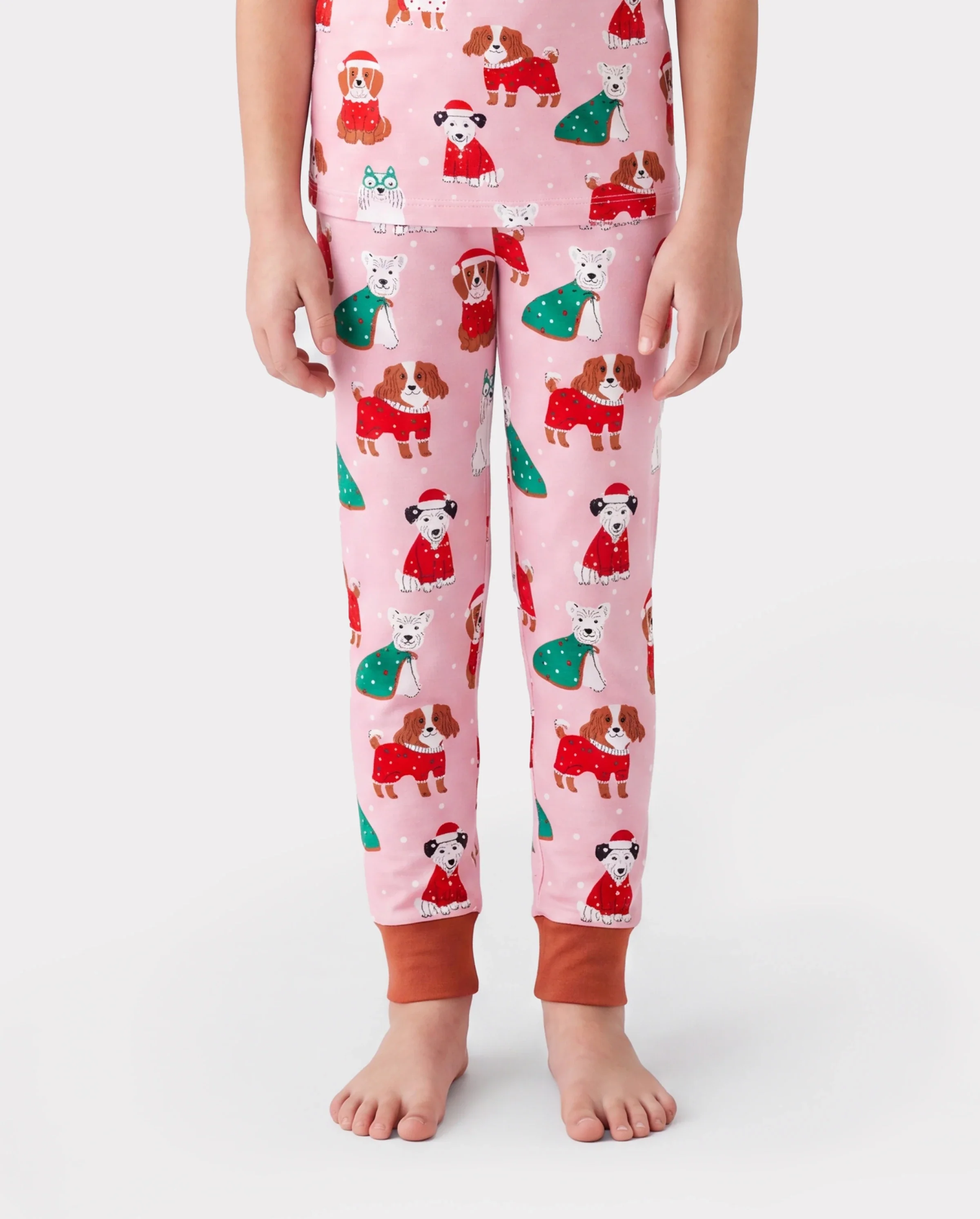 Toddler / Kids Christmas / Halloween Pajamas 3-Piece Bamboo Pajama Set 2-in-1 Look for 4 Seasons (Snug-Fitting) Light Pink - Image 4
