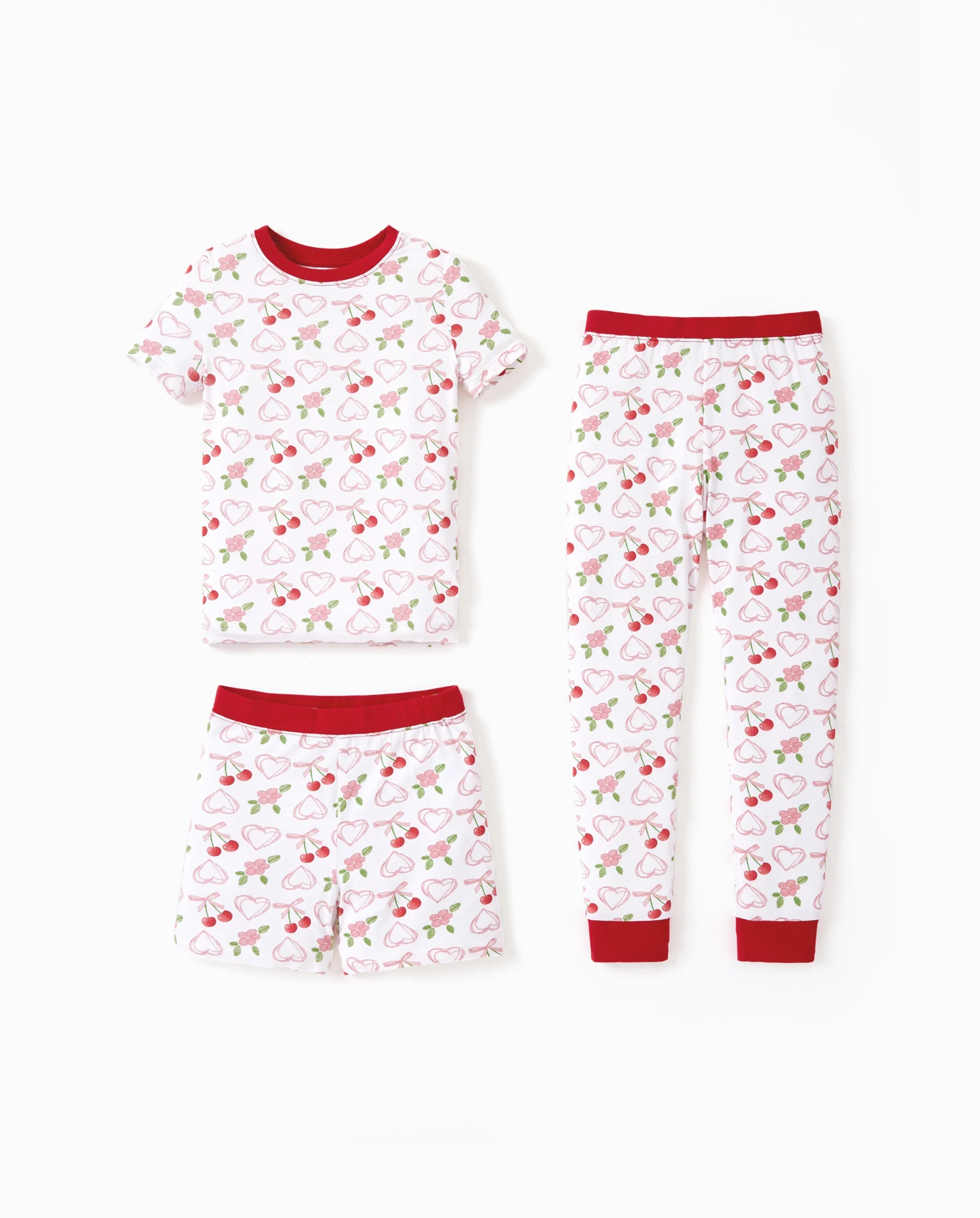 Toddler / Kids Christmas / Halloween Pajamas 3-Piece Bamboo Pajama Set 2-in-1 Look for 4 Seasons (Snug-Fitting) Red - Image 5