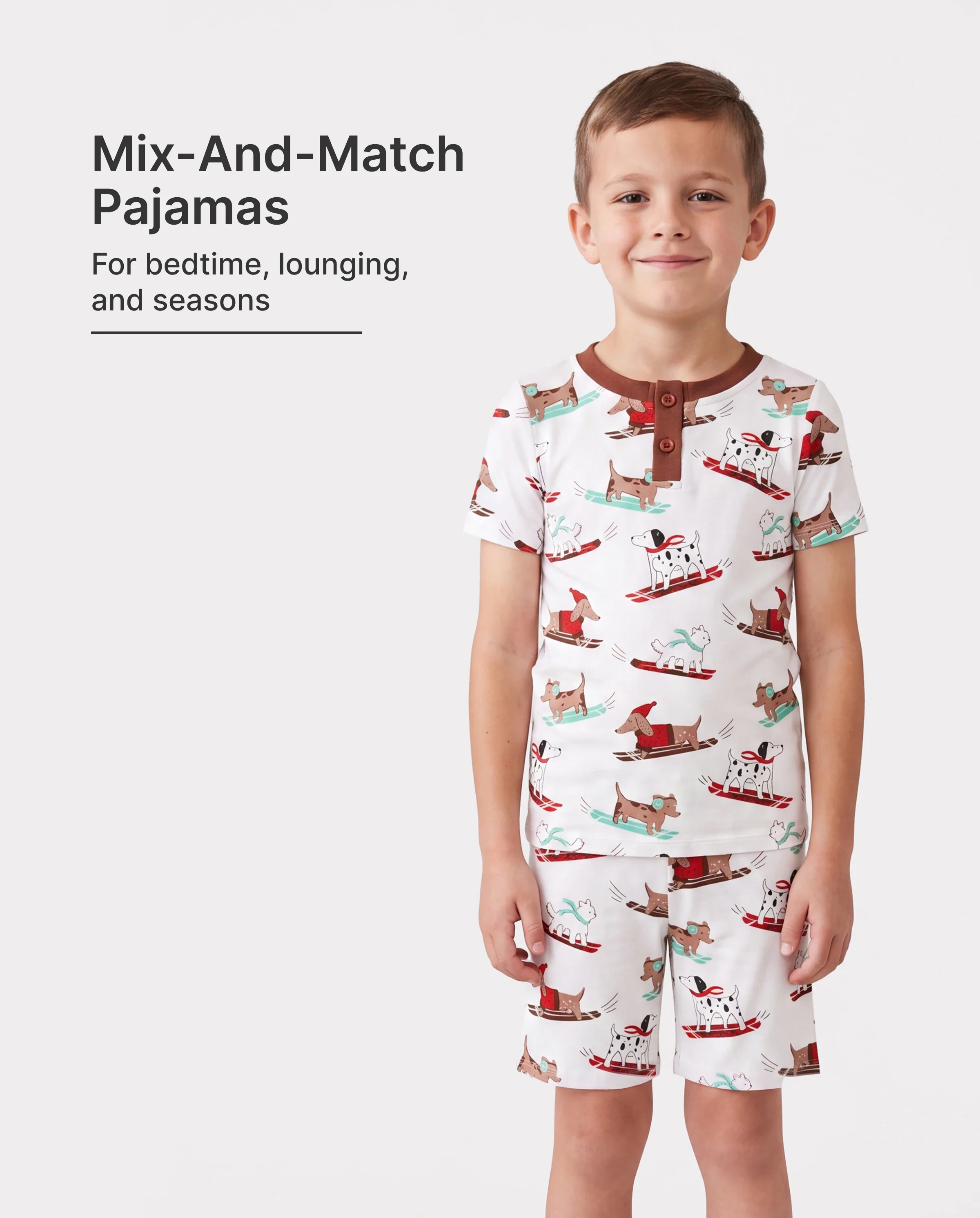 Toddler / Kids Christmas / Halloween Pajamas 3-Piece Bamboo Pajama Set 2-in-1 Look for 4 Seasons (Snug-Fitting) White - Image 2