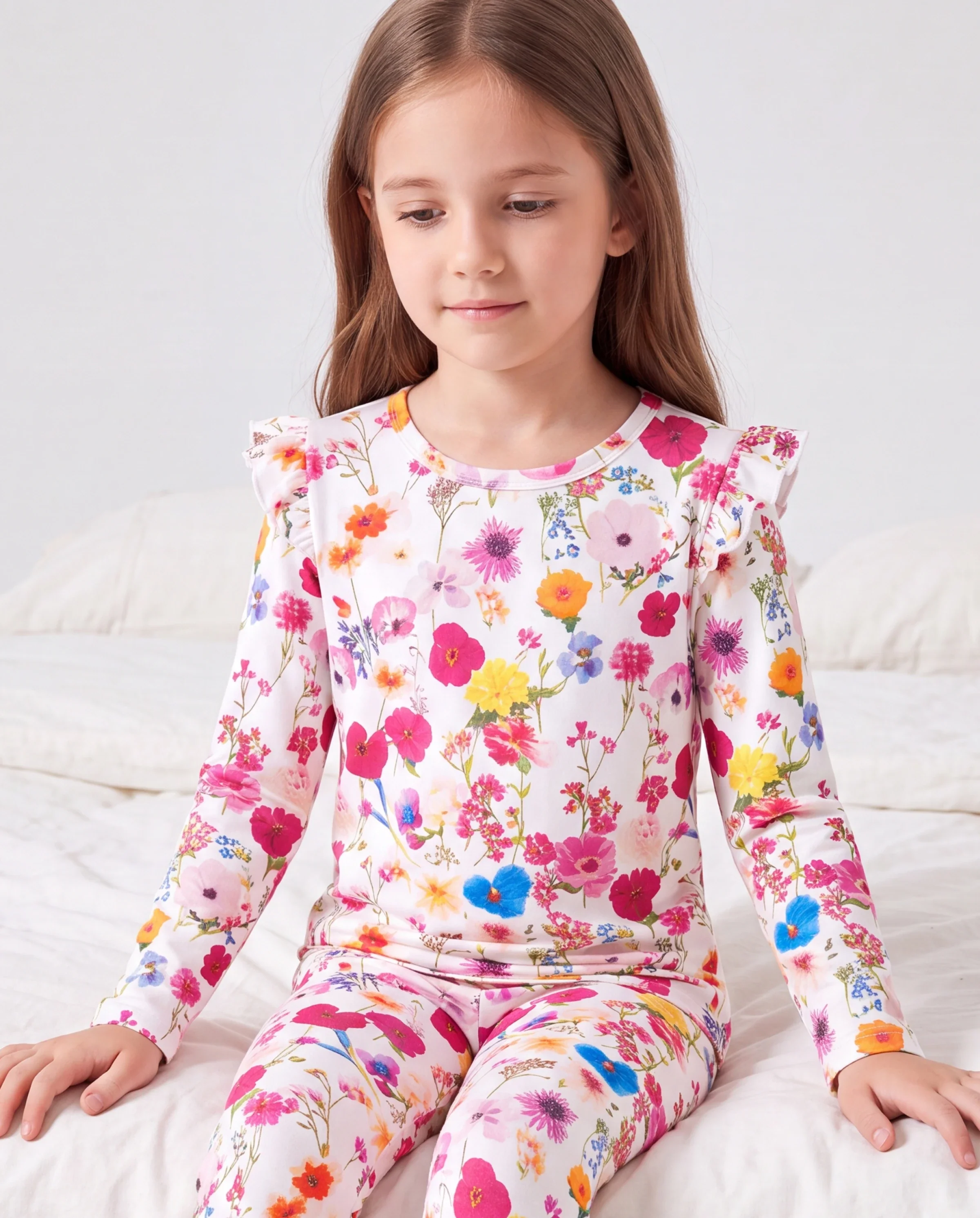 Toddler / Kids Halloween Pajamas With Childlike Print (1-Piece Snug-Fitting ) Hot Pink - Image 3