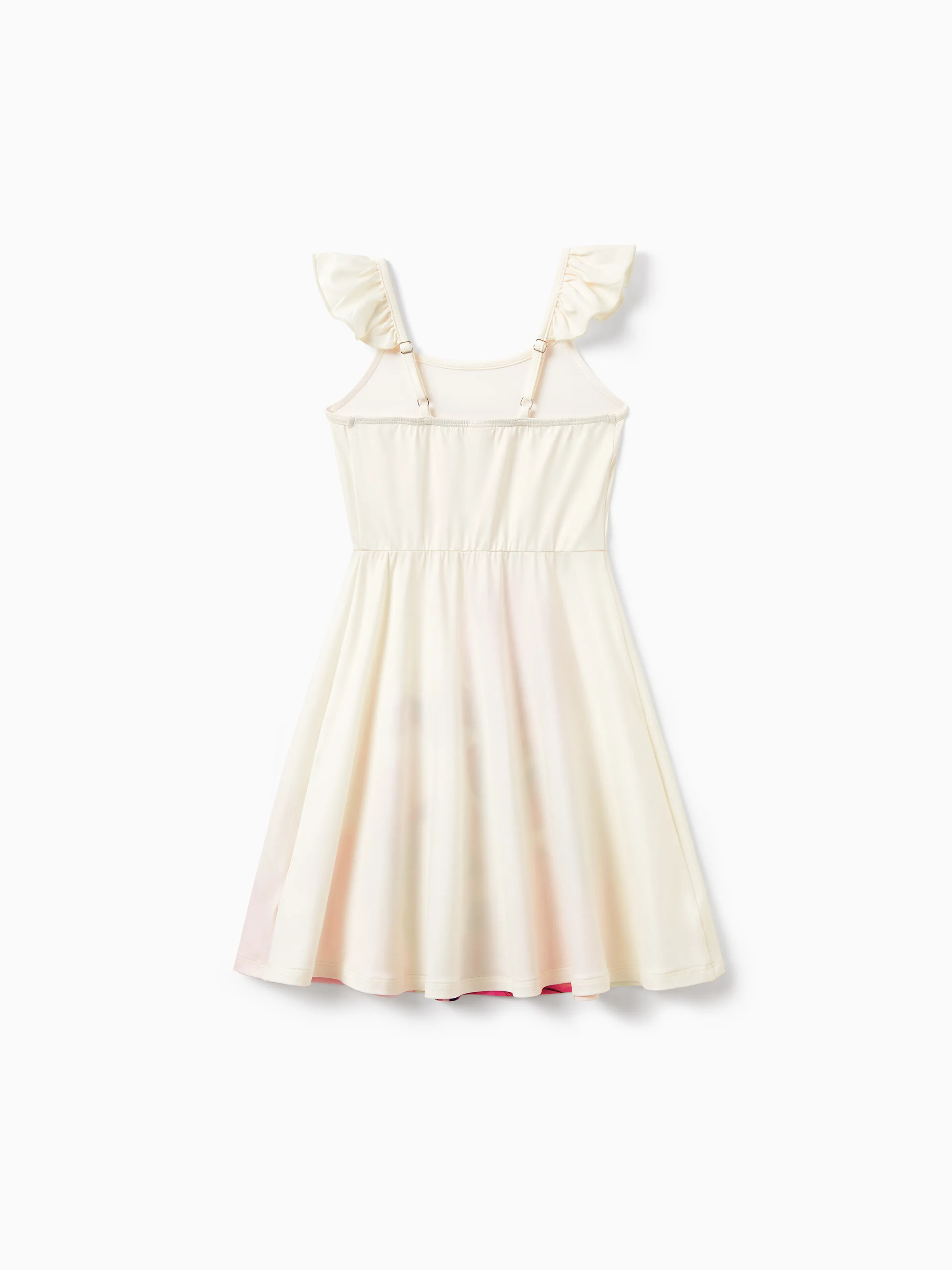 Toddler/Kid Girl Casual Floral Print Halter Dress Summer Set for Vacation  Apricot - Image 6