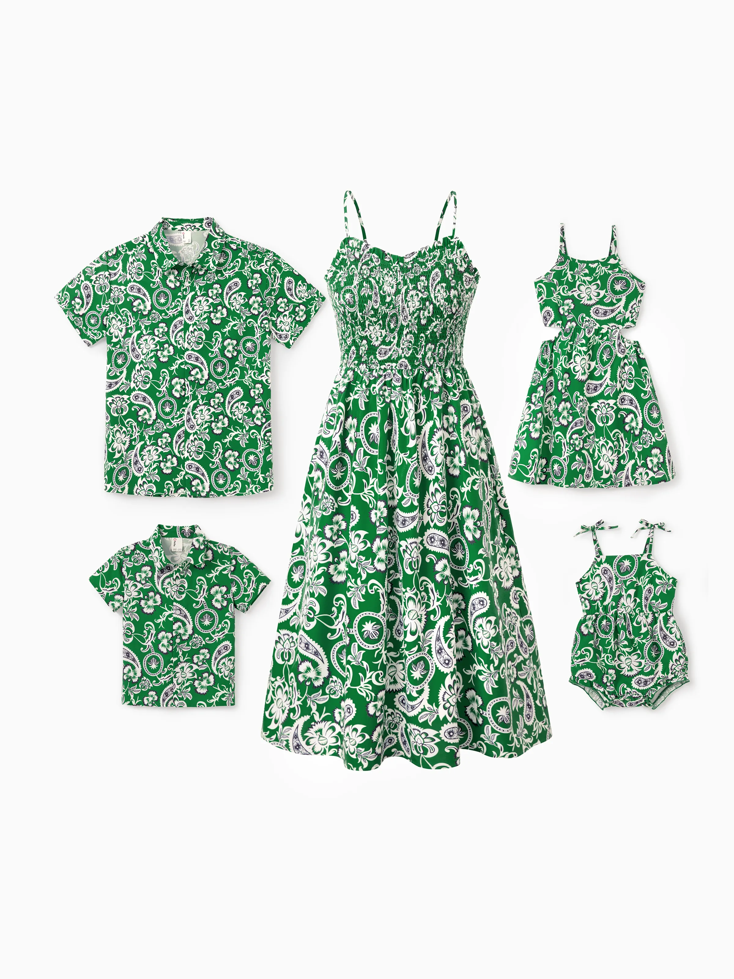 Toddler/Kid Girl Strappy Smocked  Dress for Summer Vacation  Green - Image 4