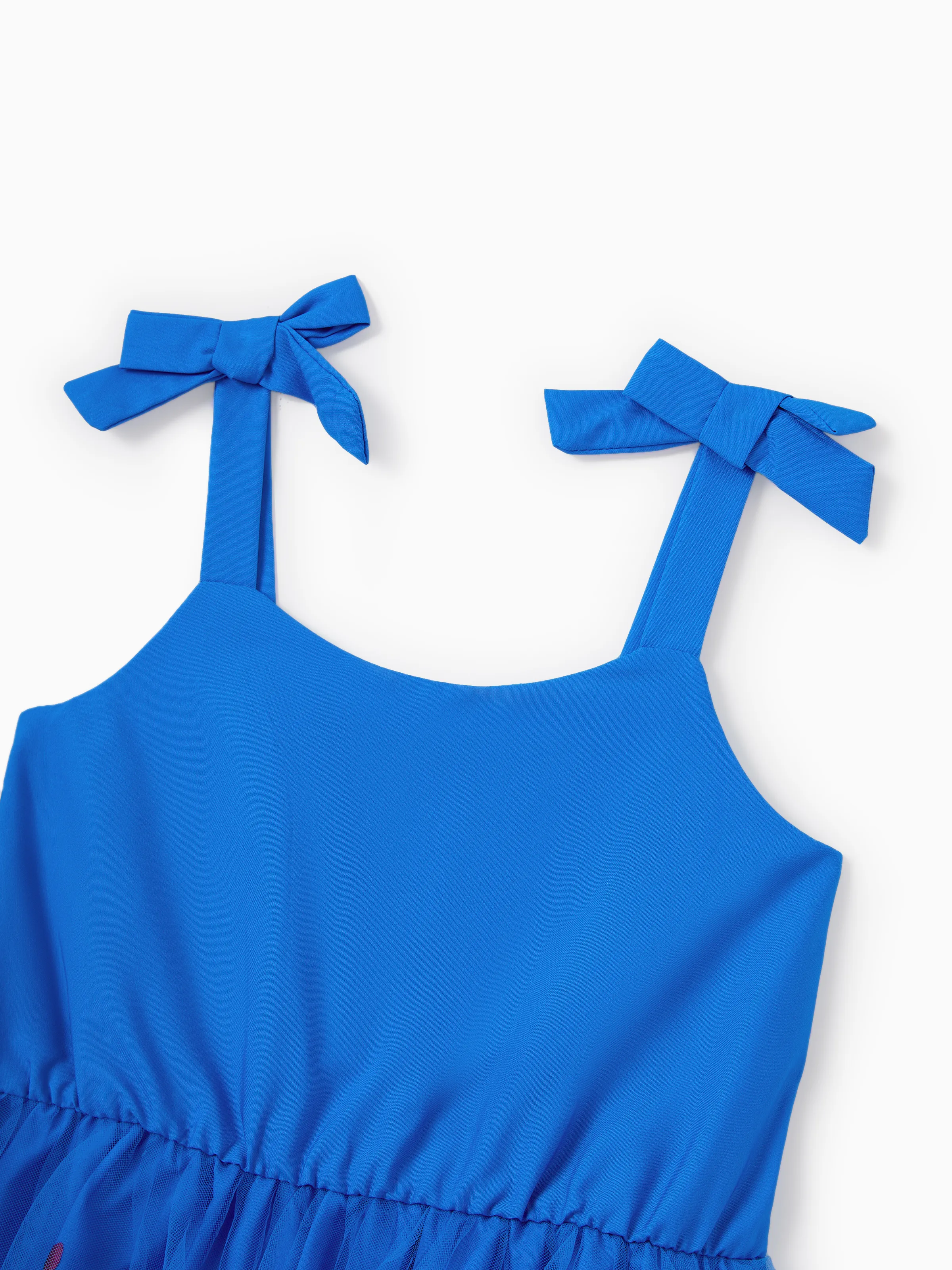 Toddler/Kid Girl Outfits Set Floral Sleeveless Dress or Short-sleeve T-shirt Blue - Image 4