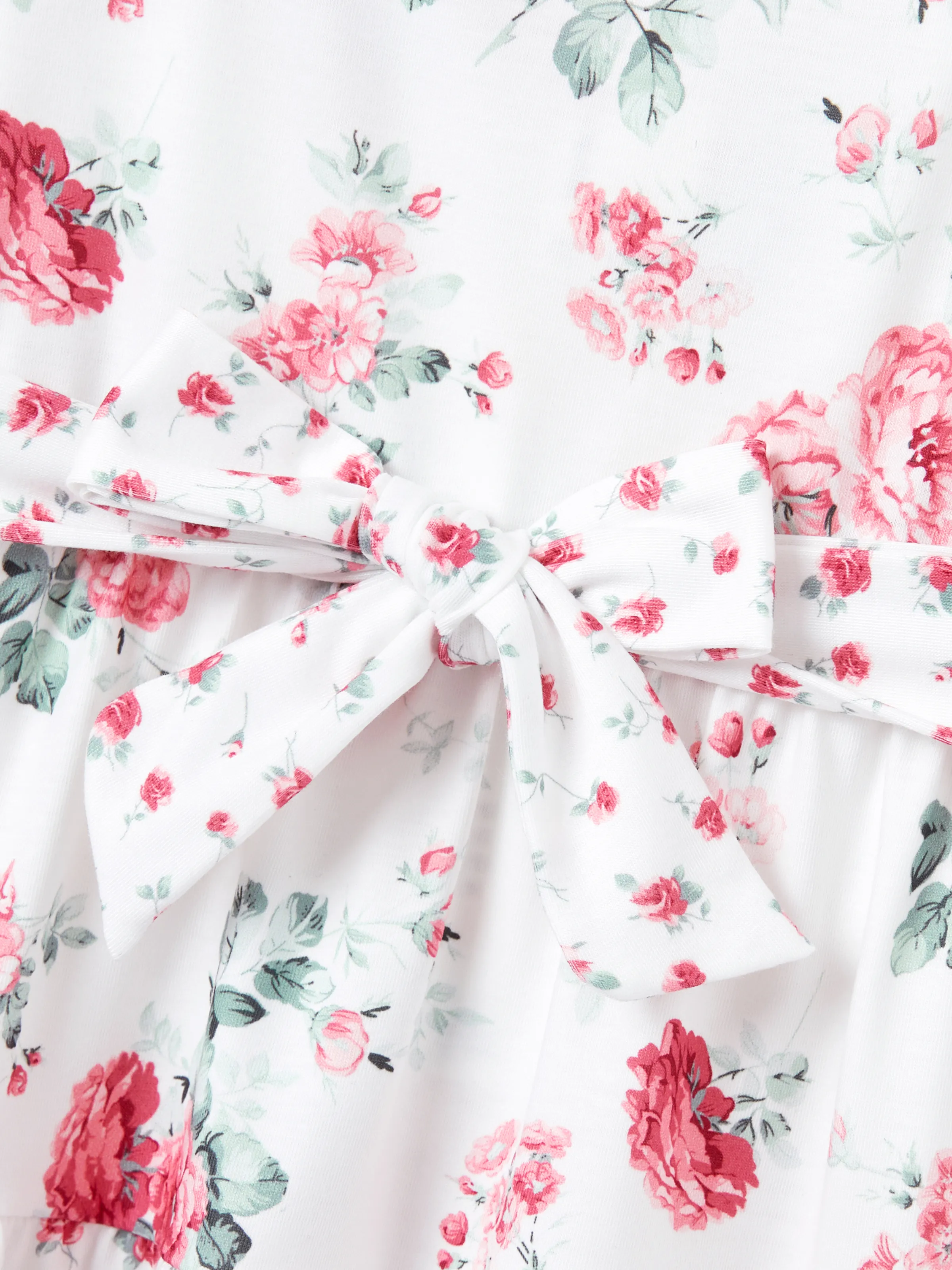 Toddler/Kid Girl Flower Print Hollow out Knot Dress Pink - Image 5