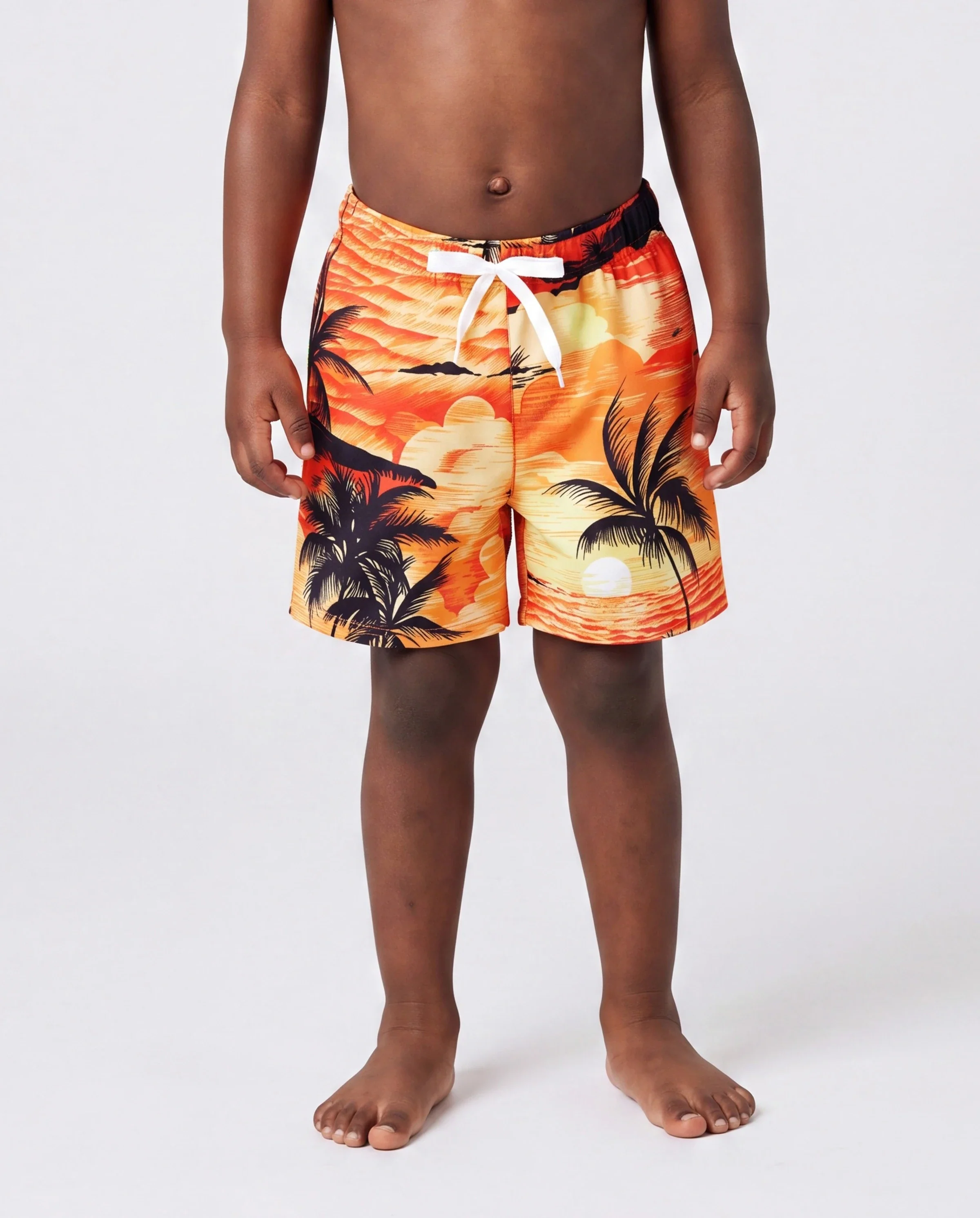 Tropical Hawaiian Swimsuits for Family Matching Swimwear Orange - Image 4