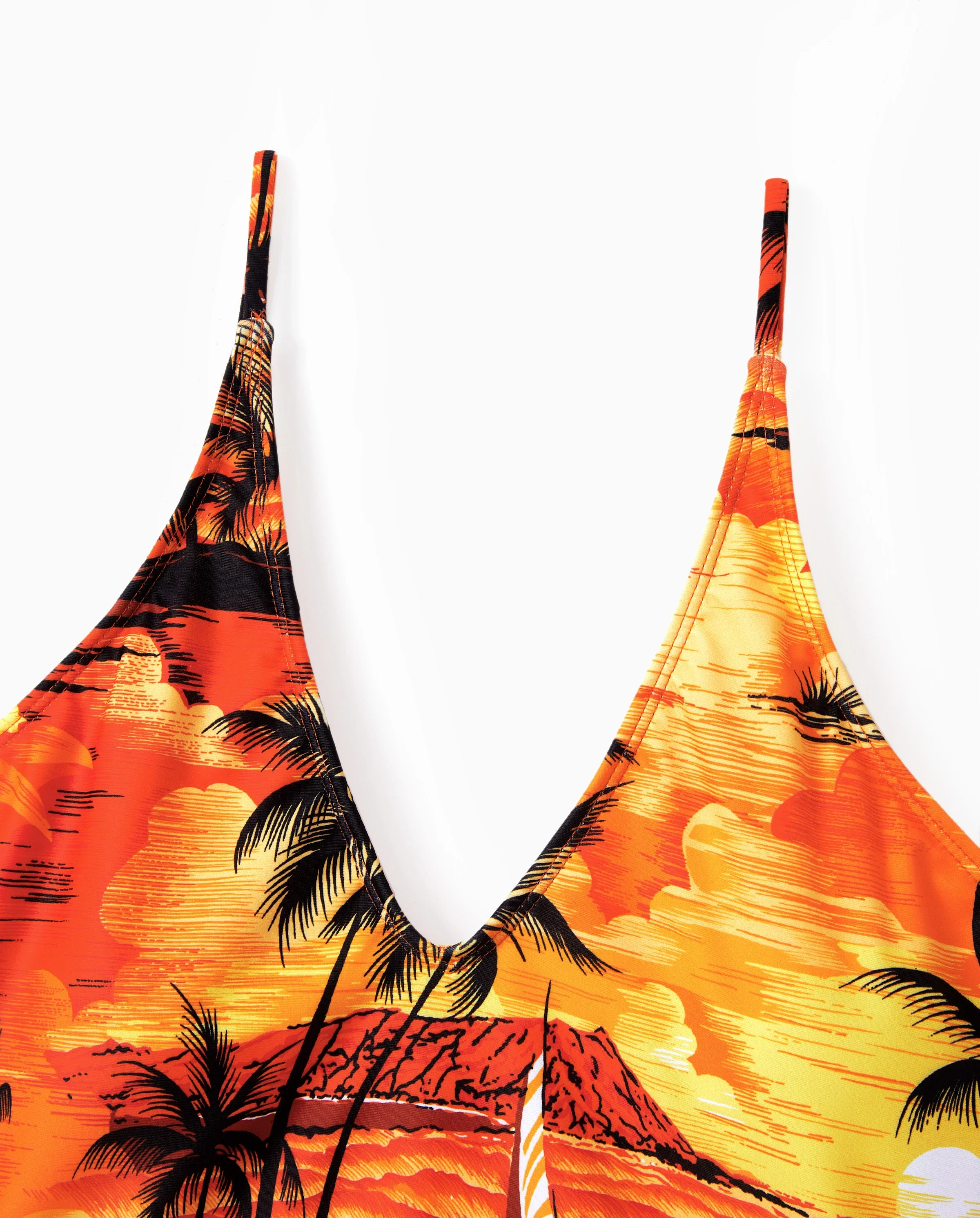 Tropical Hawaiian Swimsuits for Family Matching Swimwear Orange - Image 7
