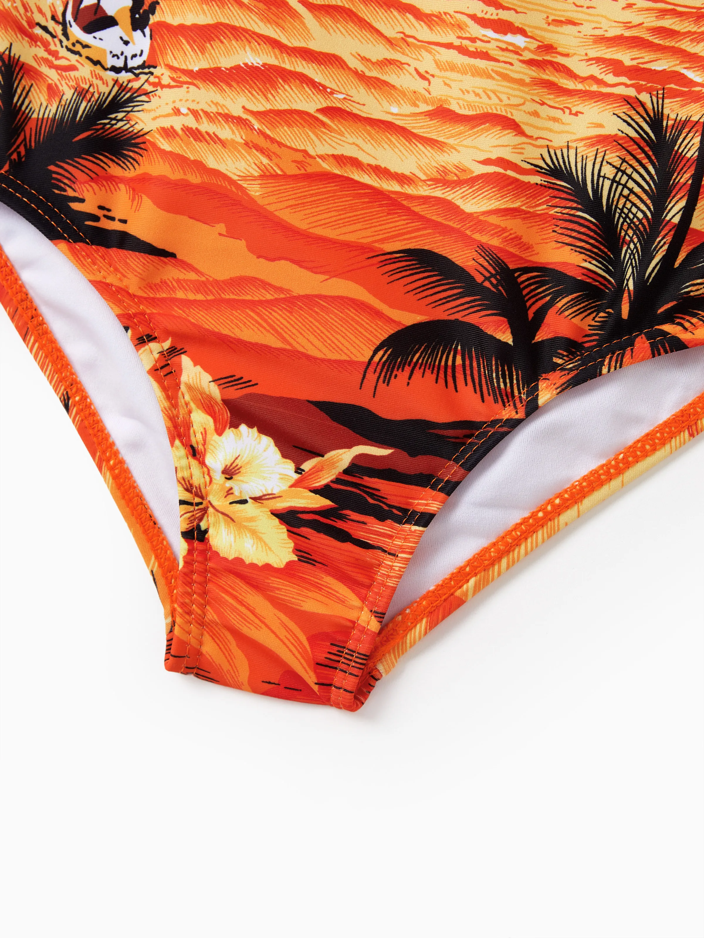 Mommy & me Tropical Hawaiian Swimsuits Swimwear Orange - Image 12