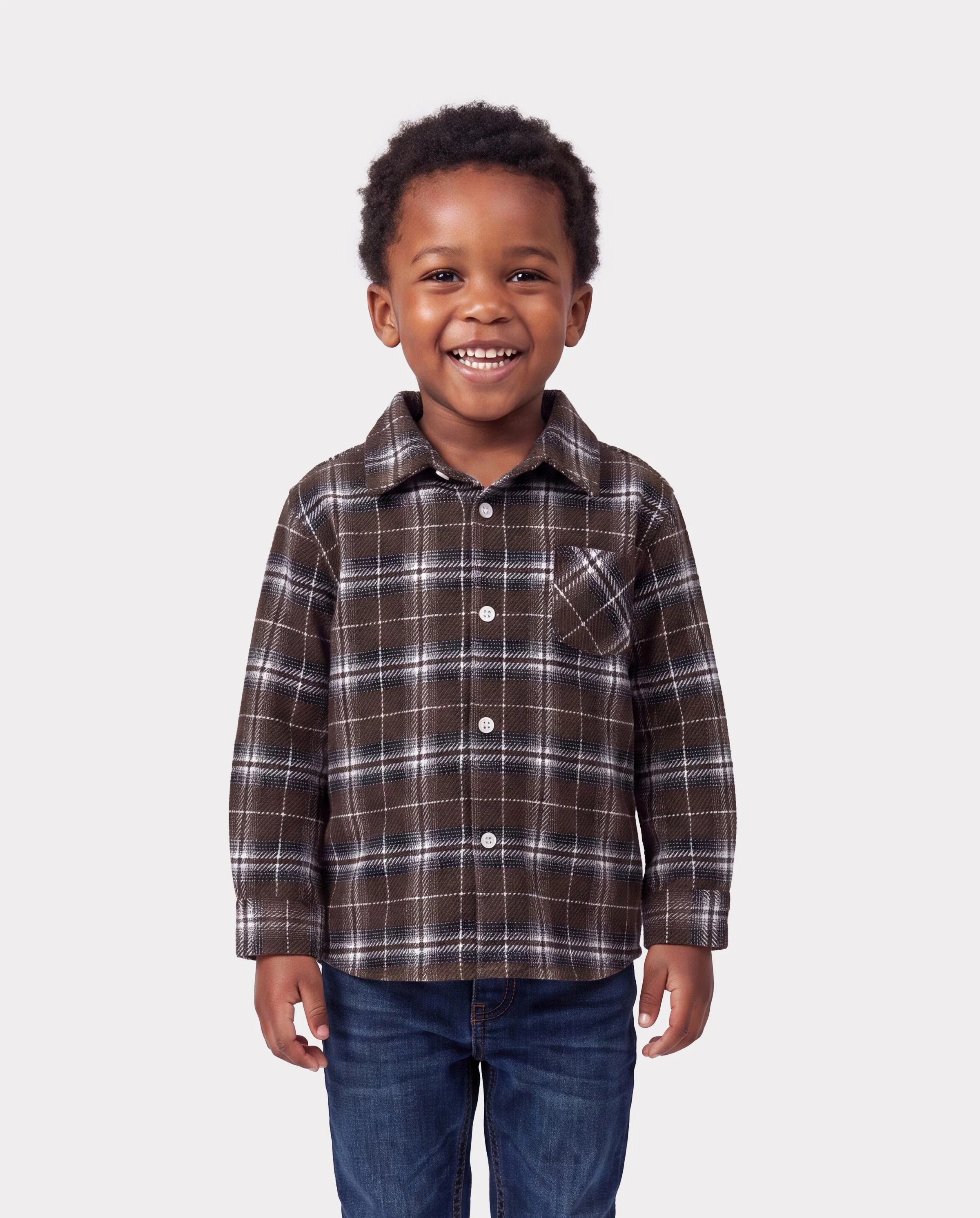 Velvet & Plaid Matching Family Outfits Dad/Son Shirts & Mom/Daughter Velvet Dresses Sets Dark Brown - Image 5