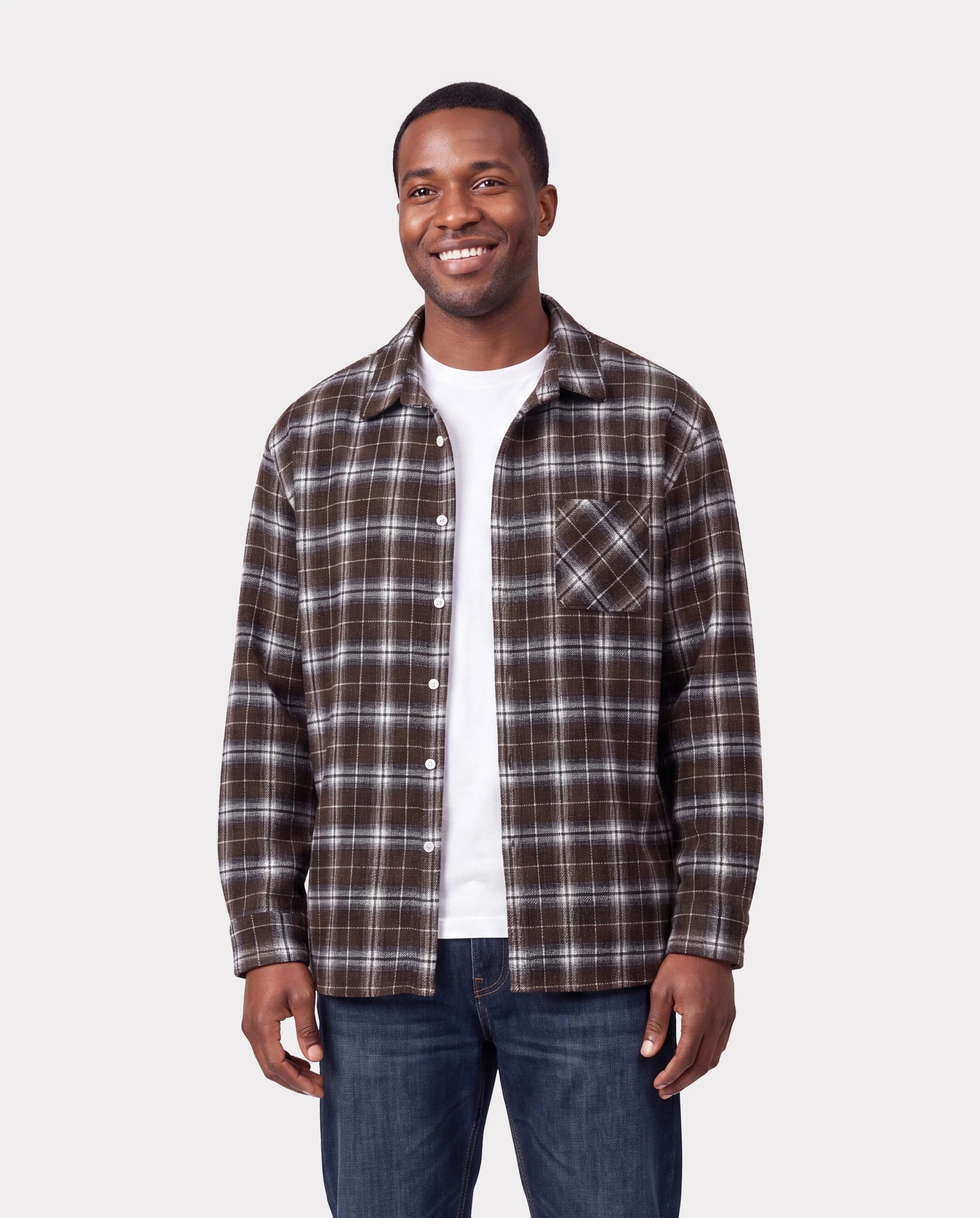 Velvet & Plaid Matching Family Outfits Dad/Son Shirts & Mom/Daughter Velvet Dresses Sets Dark Brown - Image 6